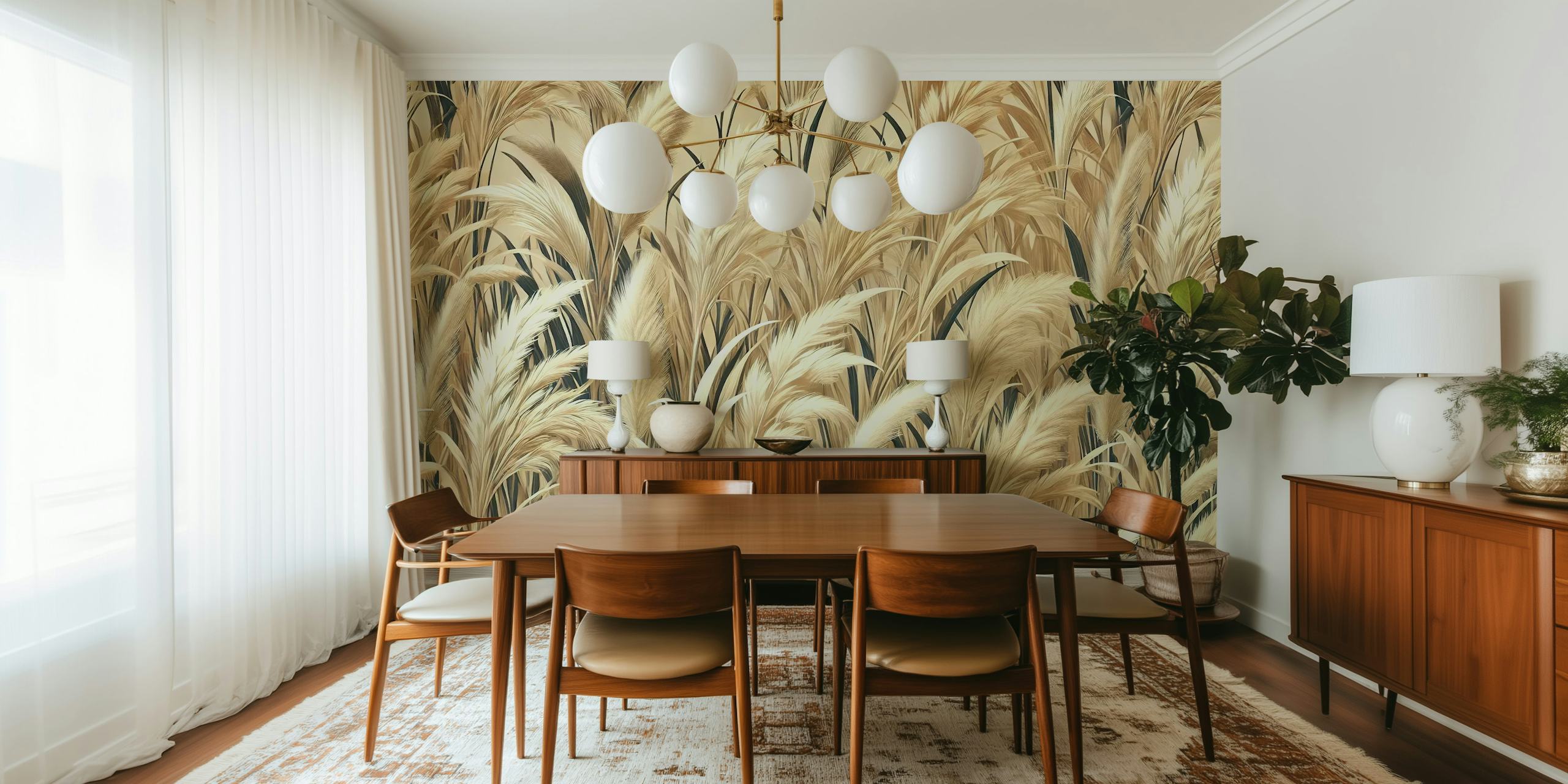 Papier peint Pampas Dawn Glow dans une pièce