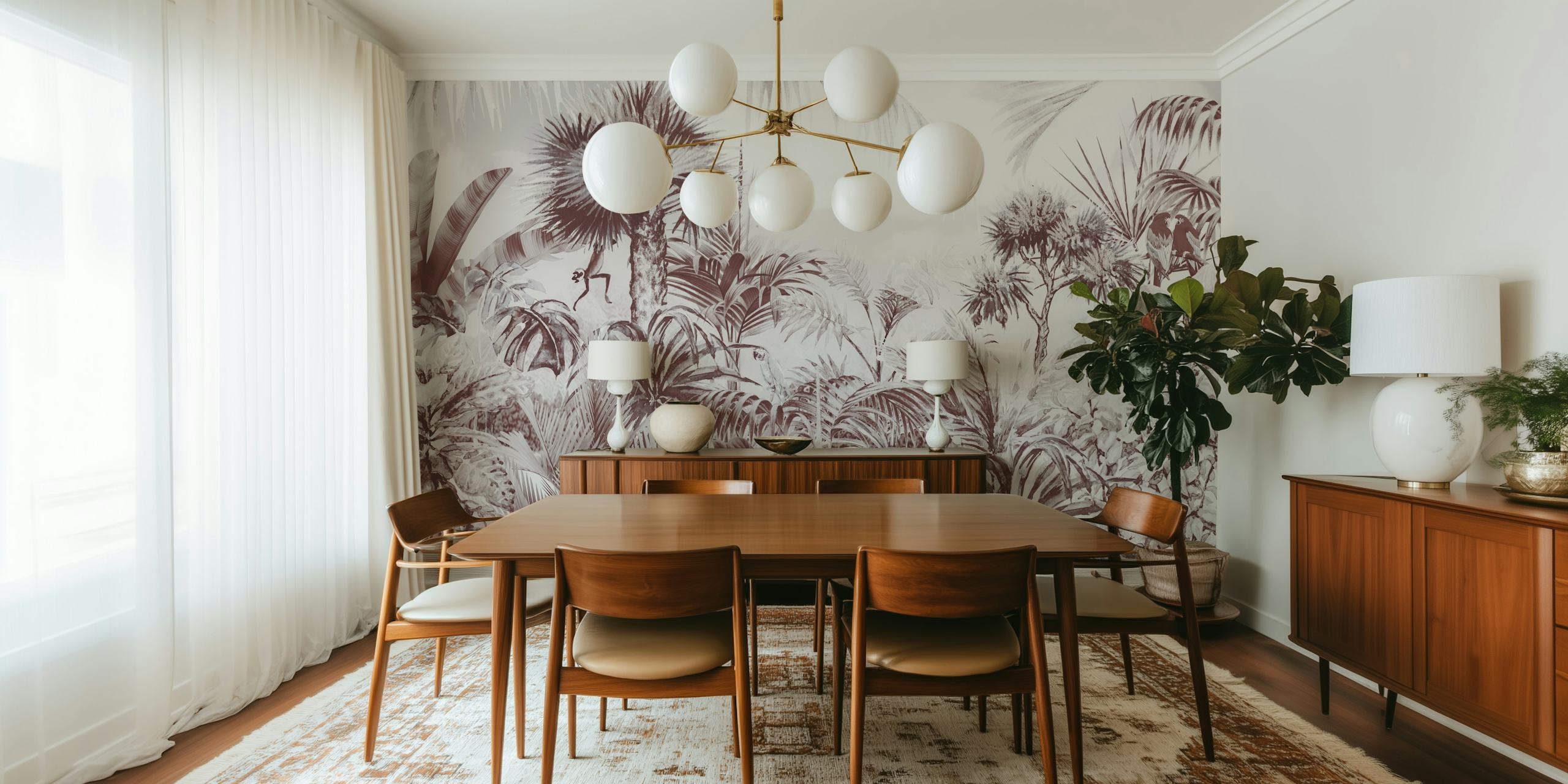 Tropical Paradise Scene wallpaper in a room