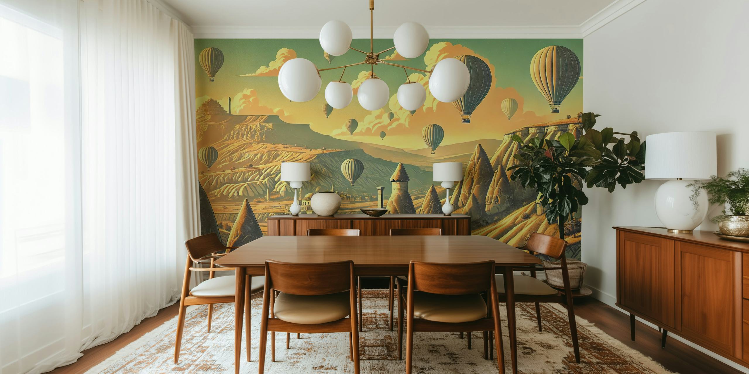 Papel de parede Vintage Turkey Cappadocia em um quarto