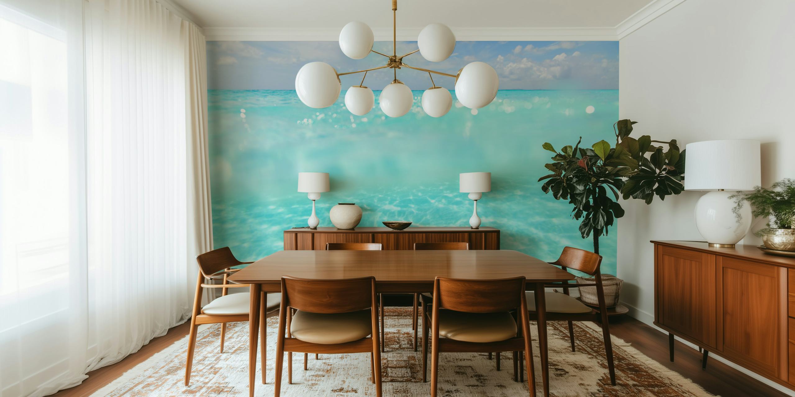 Papel pintado Caribbean Sea en una habitación
