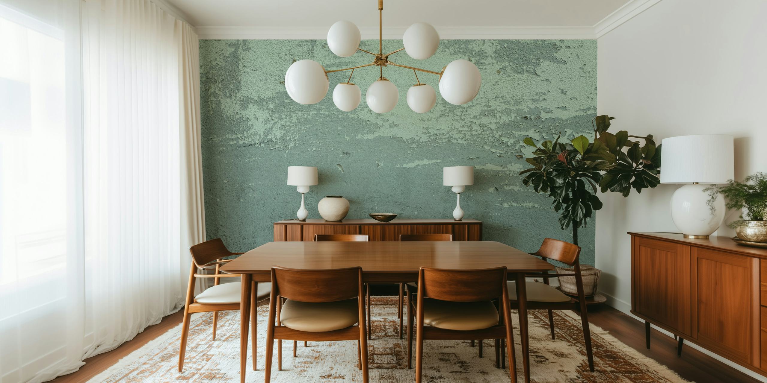 Old Wall Sage Green wallpaper in a room