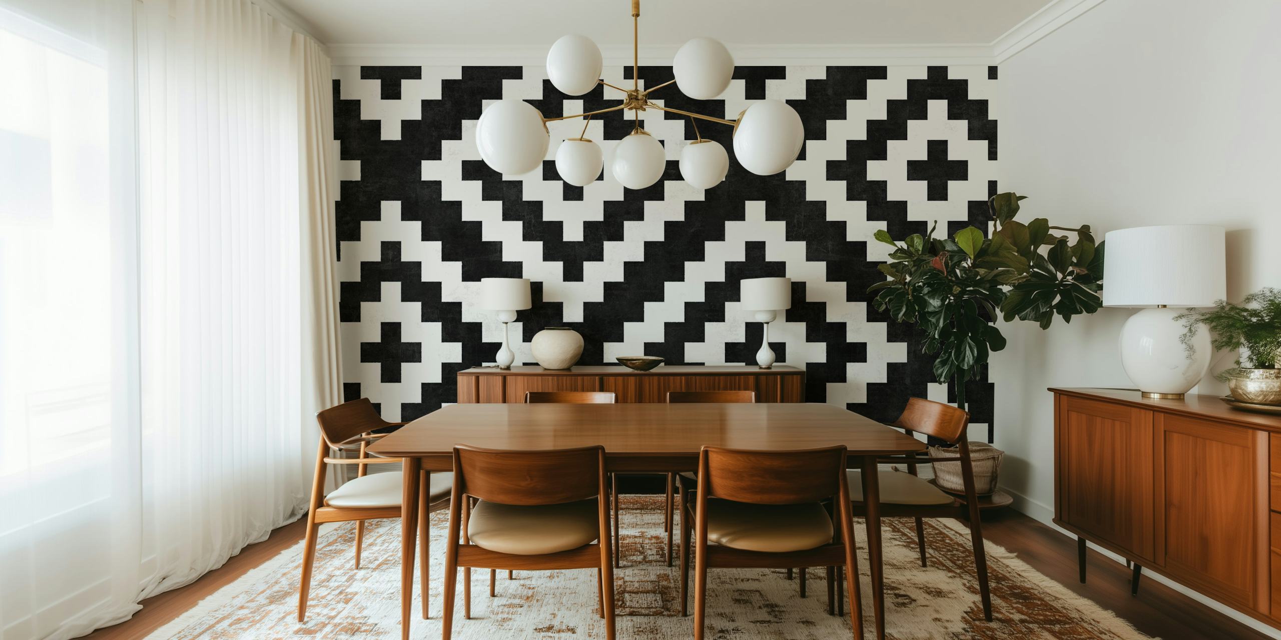 Urban Tribal Pattern No 17 behang in een kamer