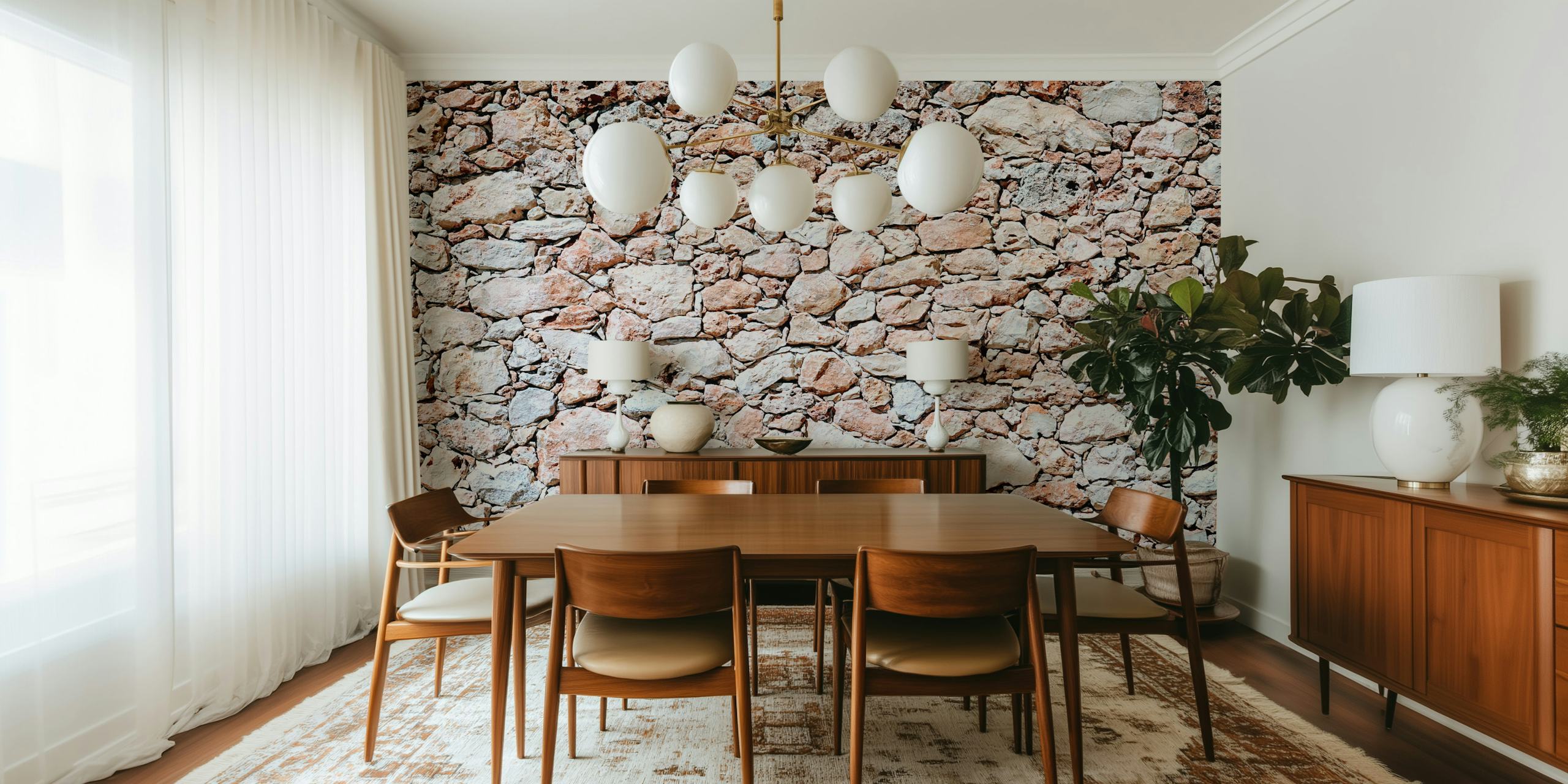 Mediterranean Wall wallpaper in a room