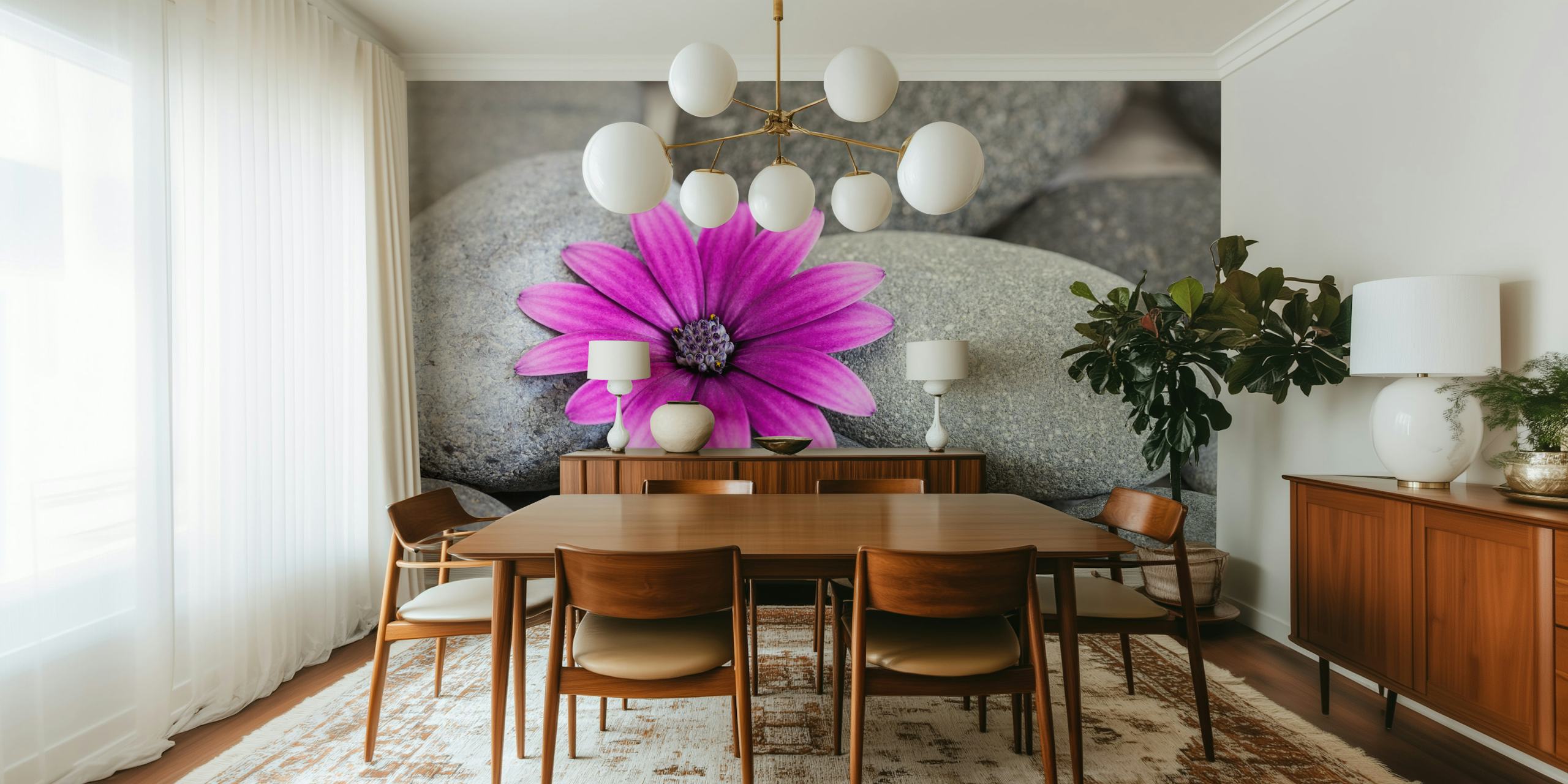 Μουσείο Pink Daisy σε γκρίζα Pebble