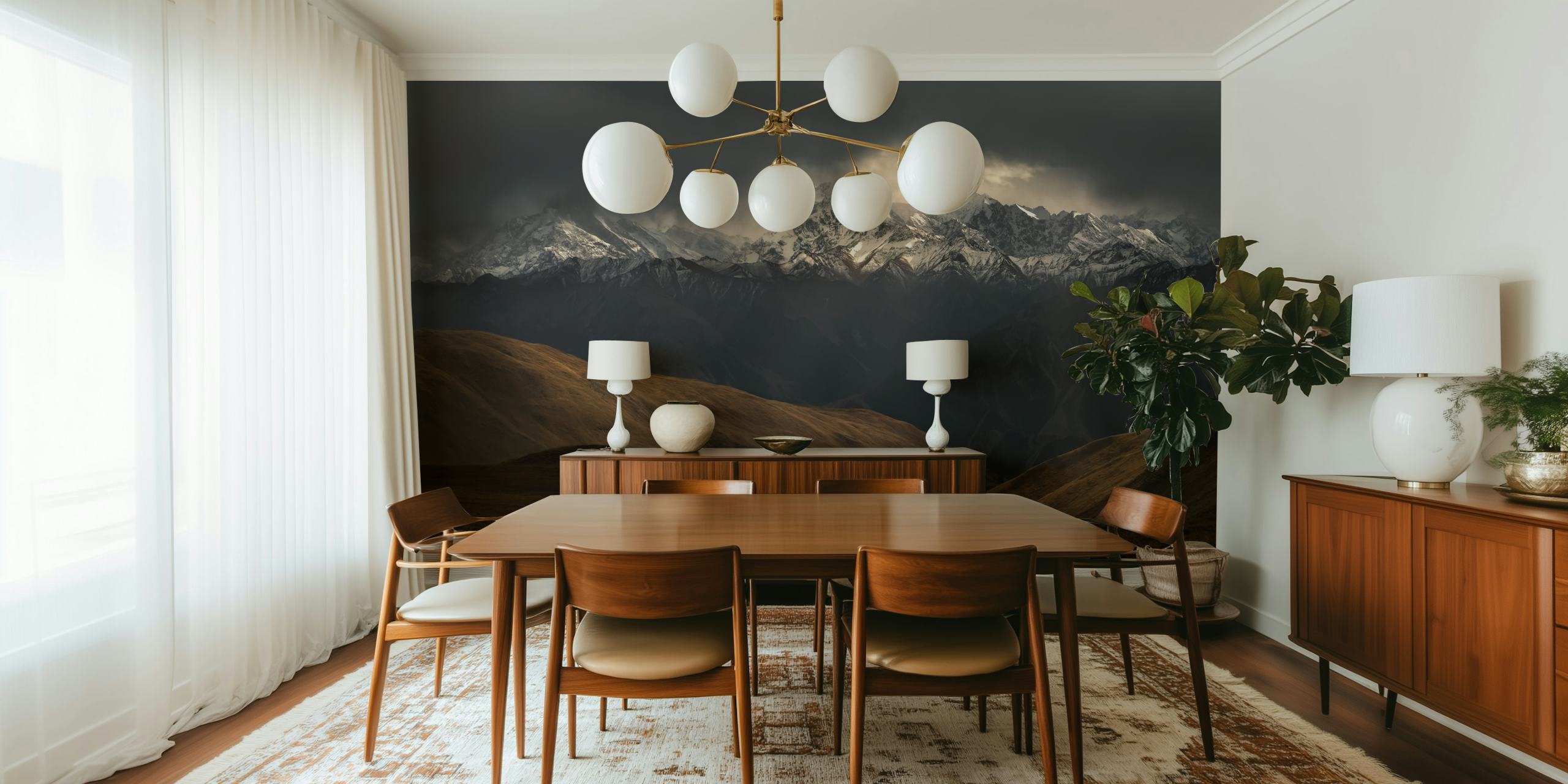Snow Mountain Peak wallpaper in a room