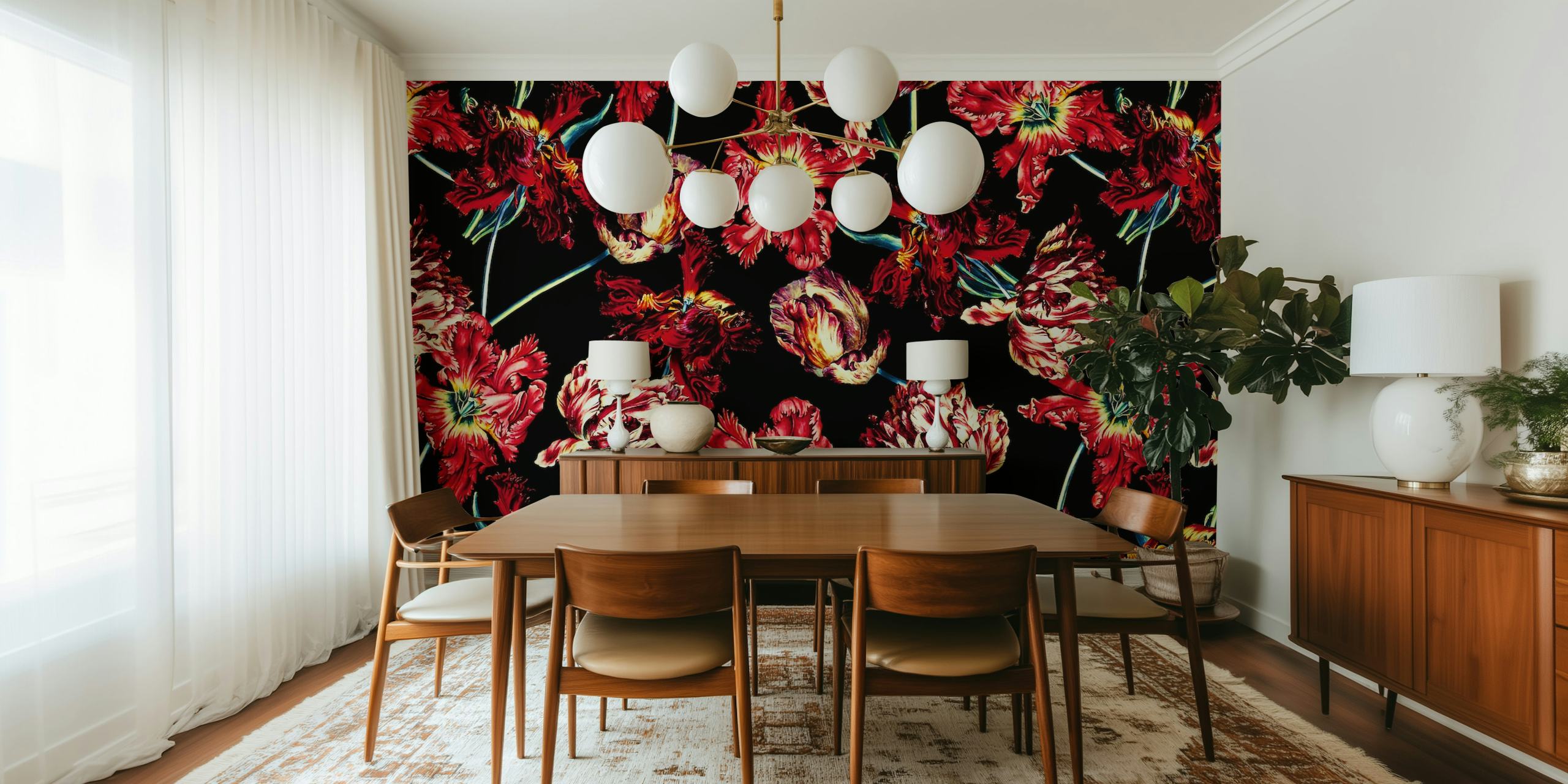 Florystyczny wzór w pokoju