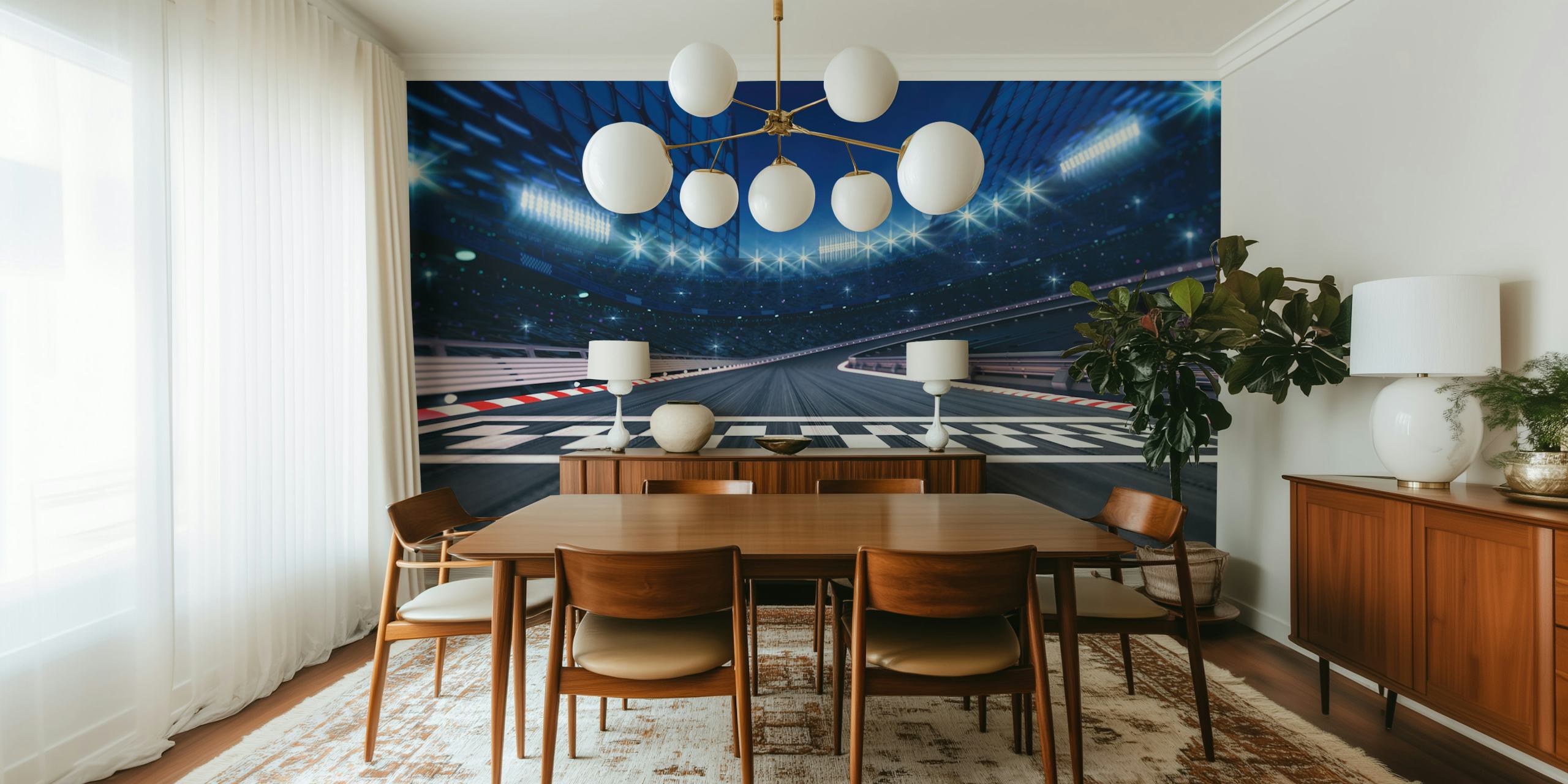 Papel de parede Racing track finish em um quarto