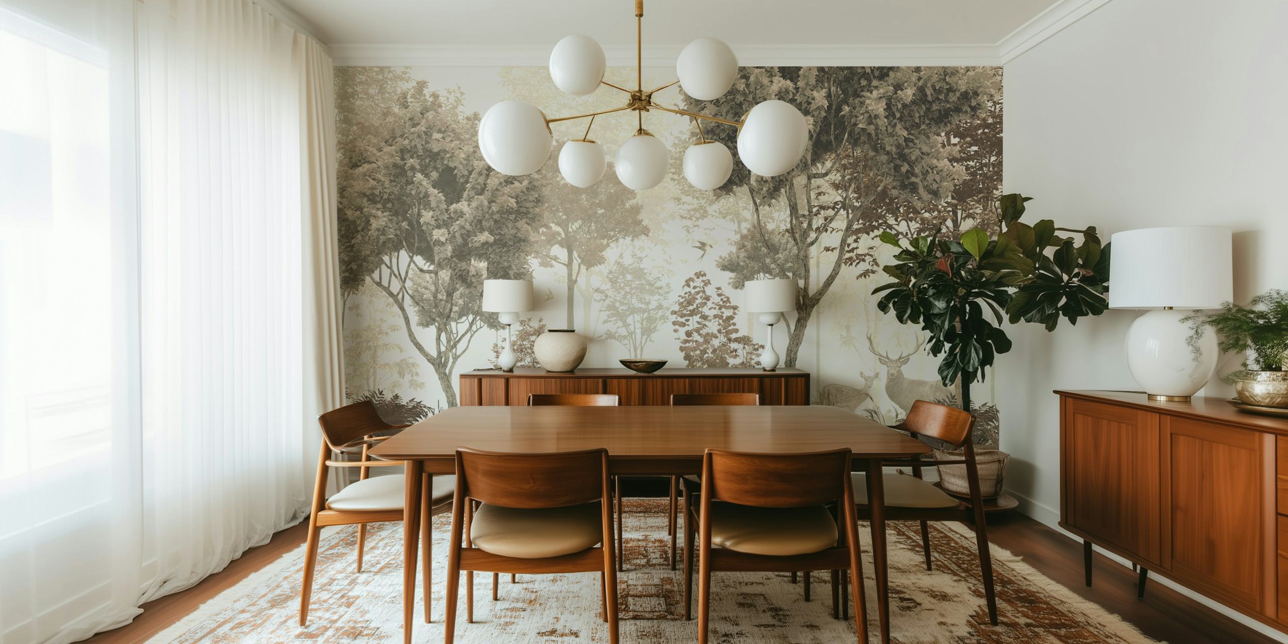 Tapeta Wild life forest zobrazená v místnosti