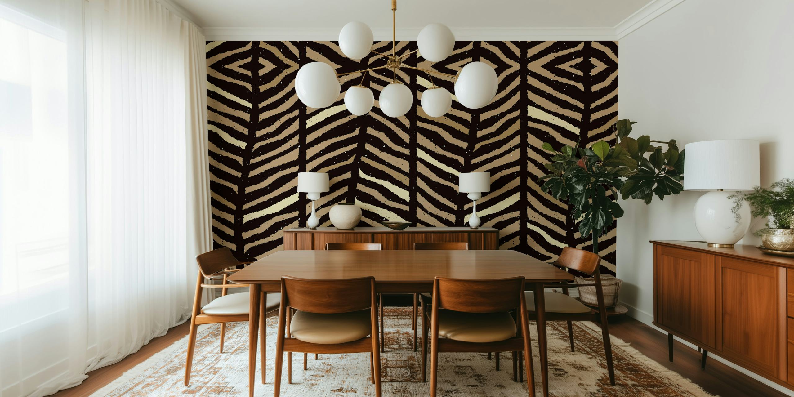 Papel de parede Elegant Tropical Summer em um quarto