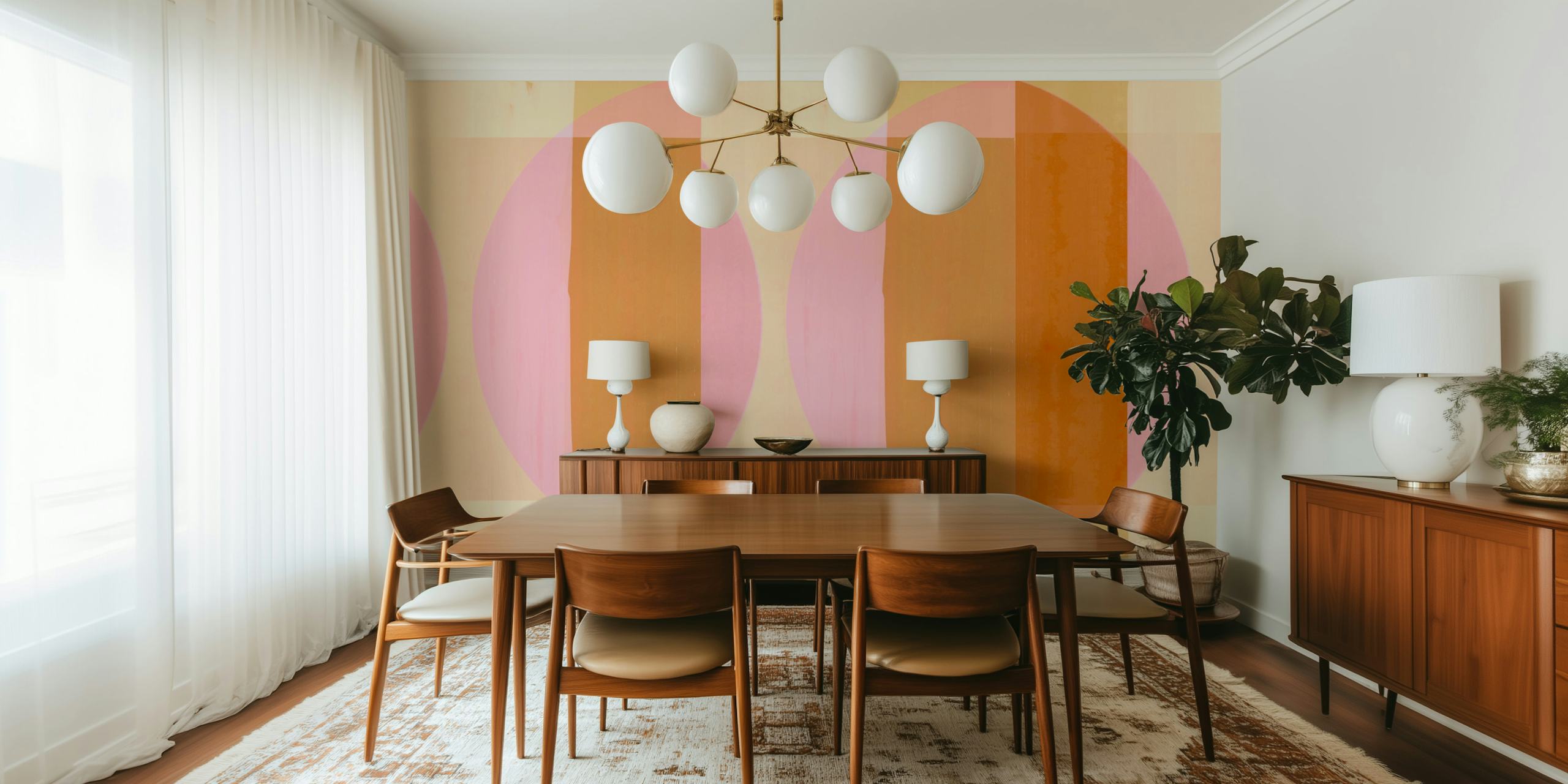 Ταπετσαρία Mid Century Bauhaus σε ένα δωμάτιο