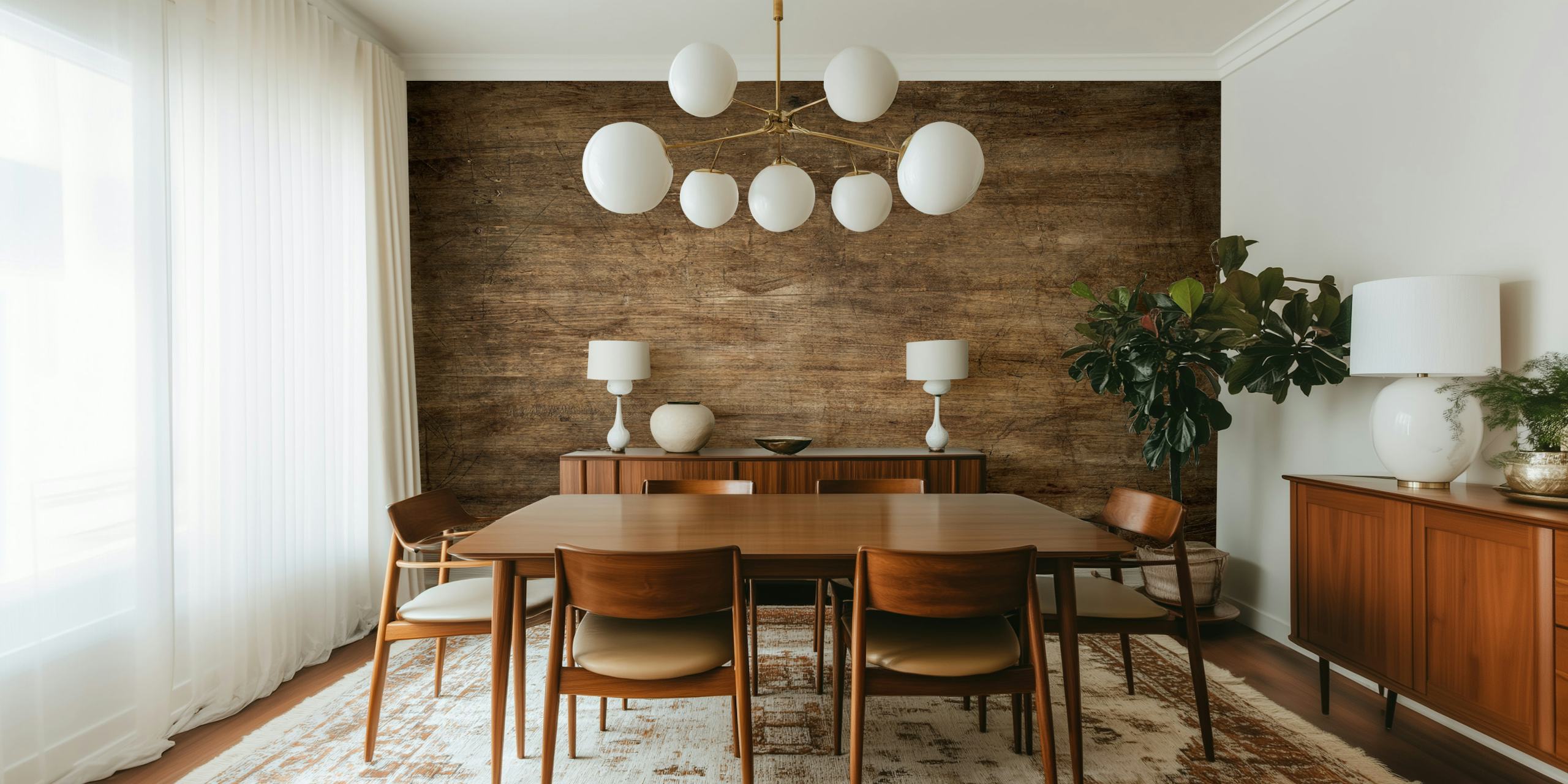 Textured dark brown wood wallpaper, rustic style