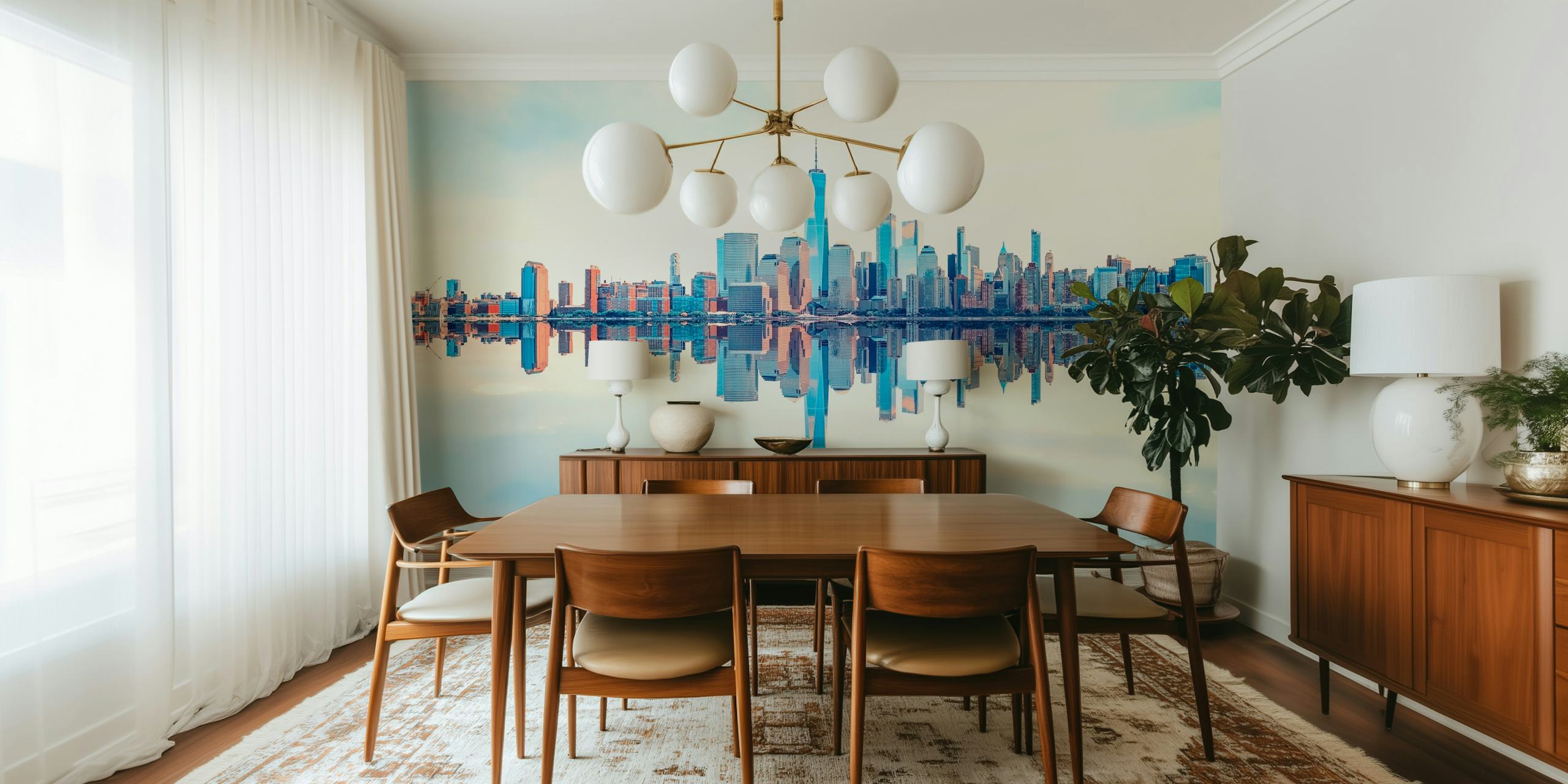 Papier peint reflet de New York skyline