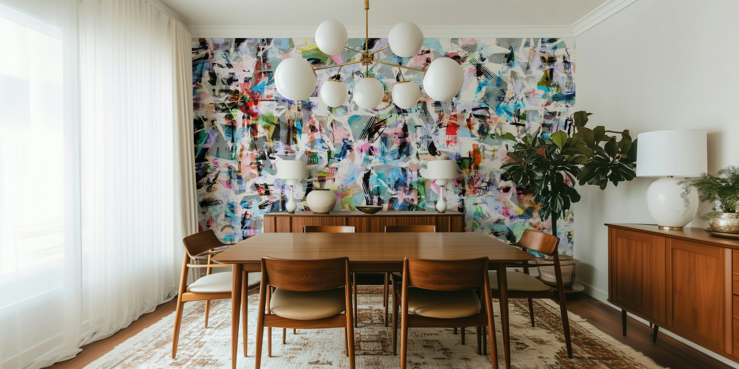 Colorful brush strokes in various hues, abstract wallpaper