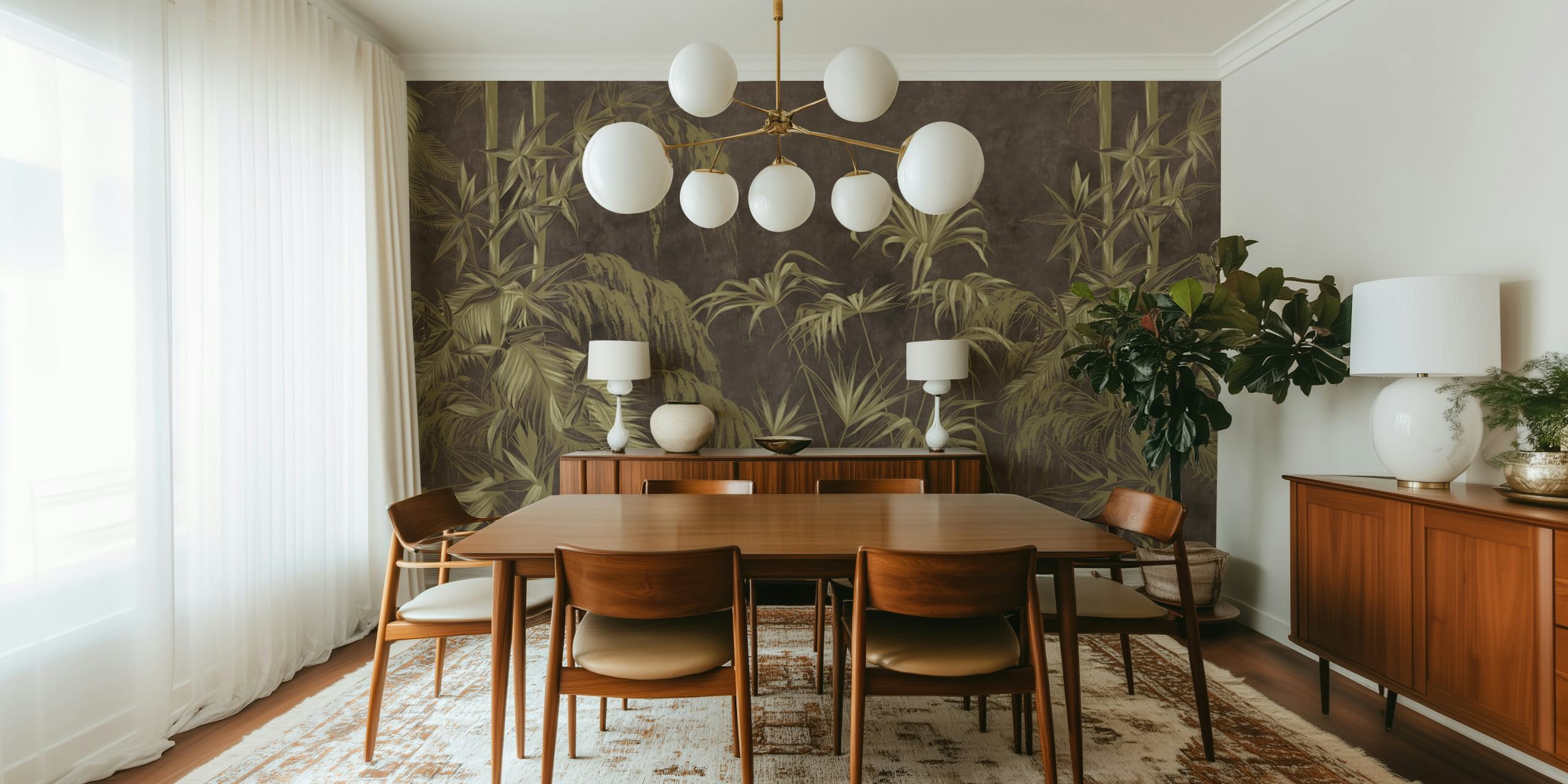 Dark Concrete Jungle wallpaper in room setting