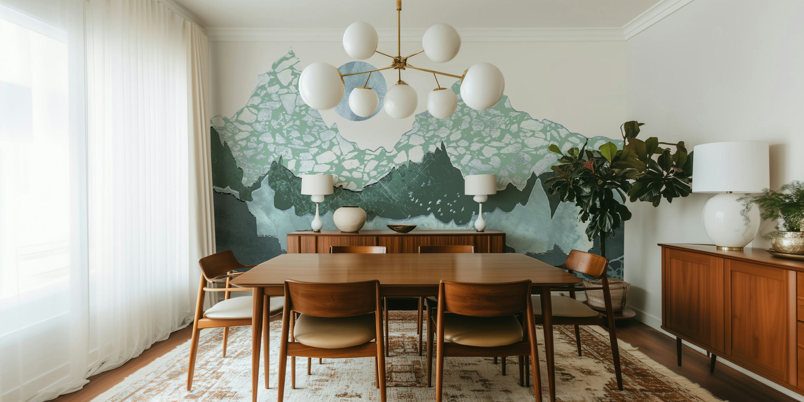 Neutral extravagant world papel de parede em um quarto