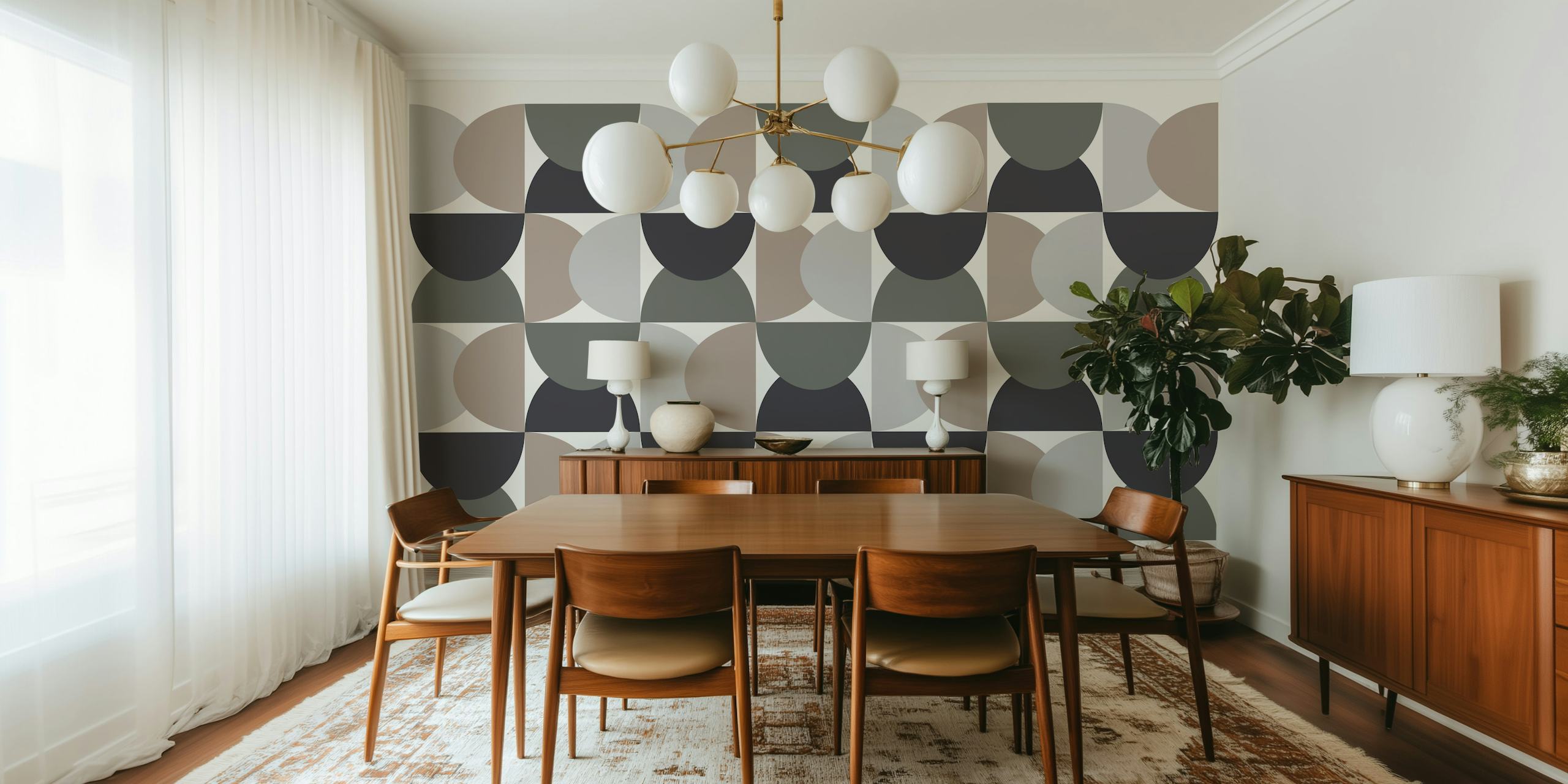 50s Mid Century Fall Winter wallpaper design