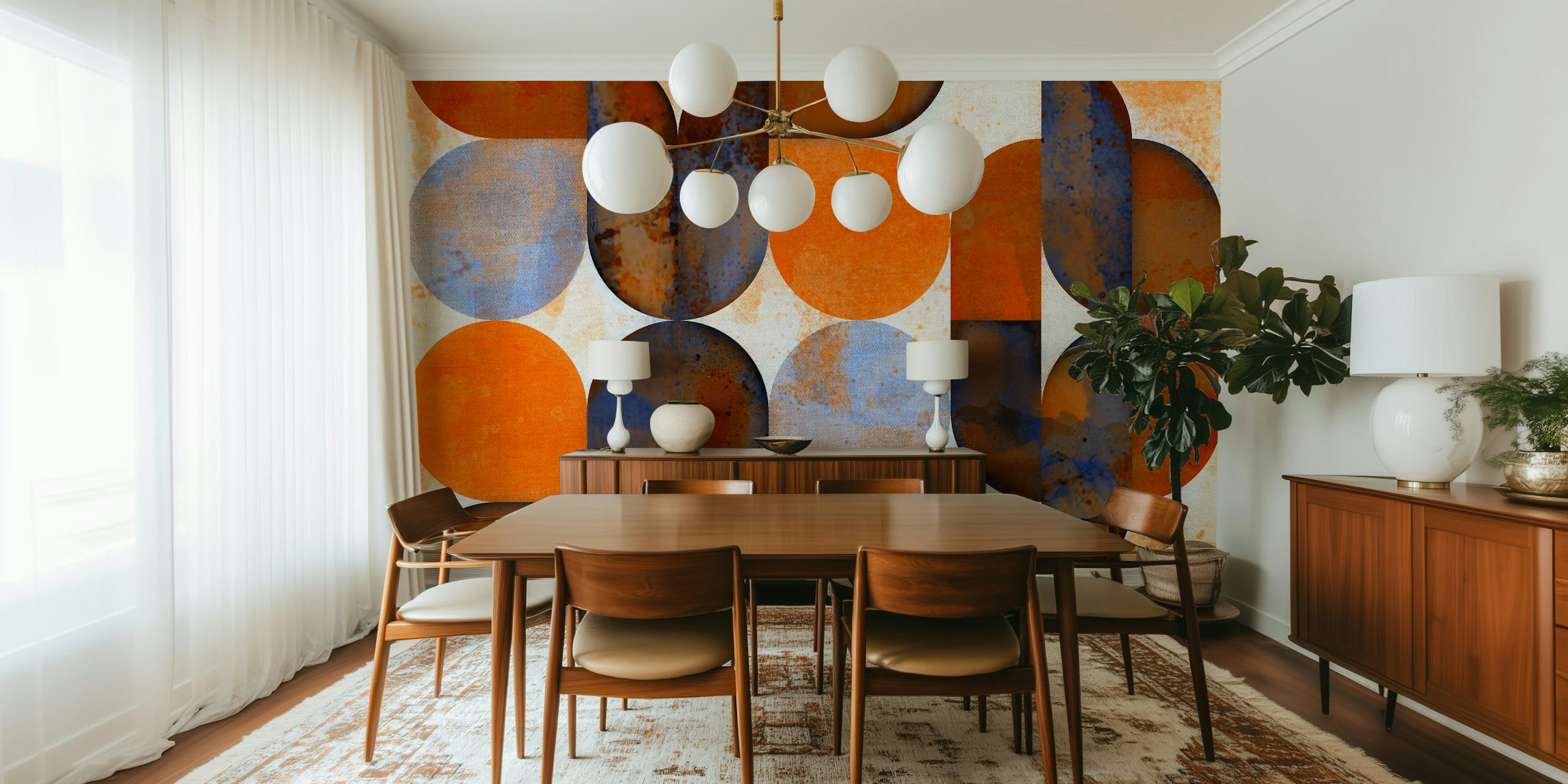 Vintage Retro Watercolor wallpaper in a room