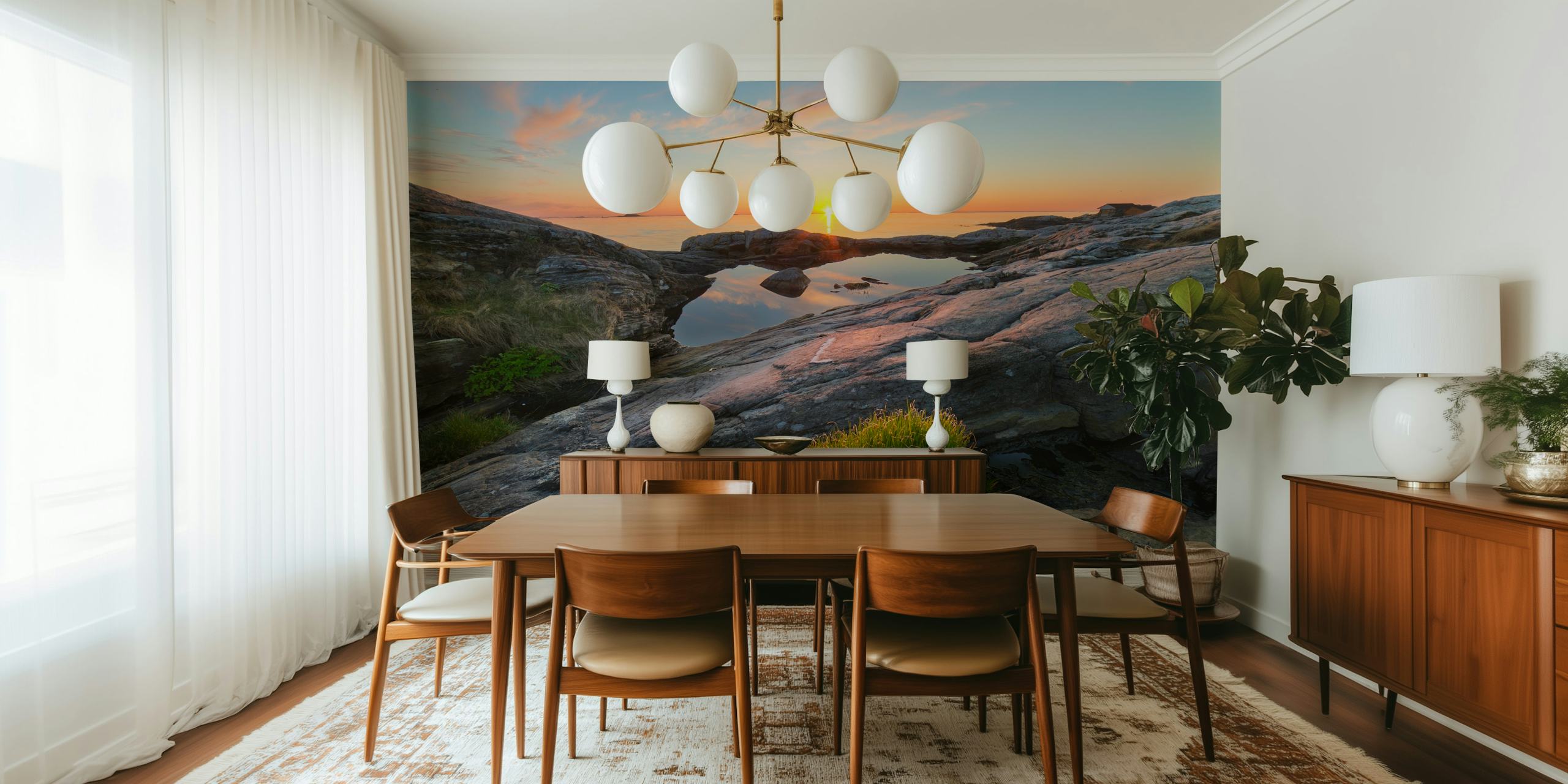 Wallpaper design featuring grass in sunset