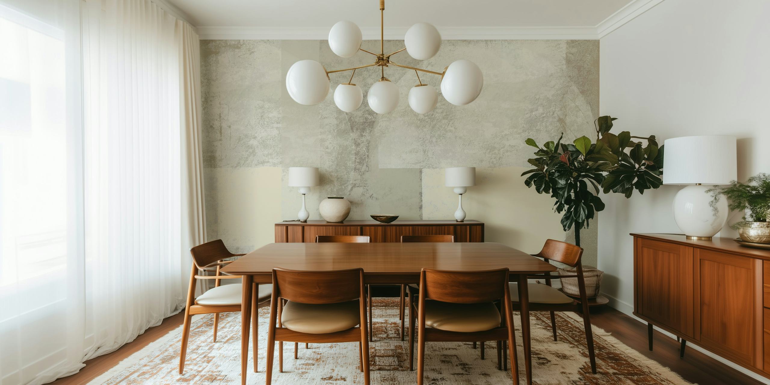 Abstract geometric shapes in soft beige and cream wallpaper