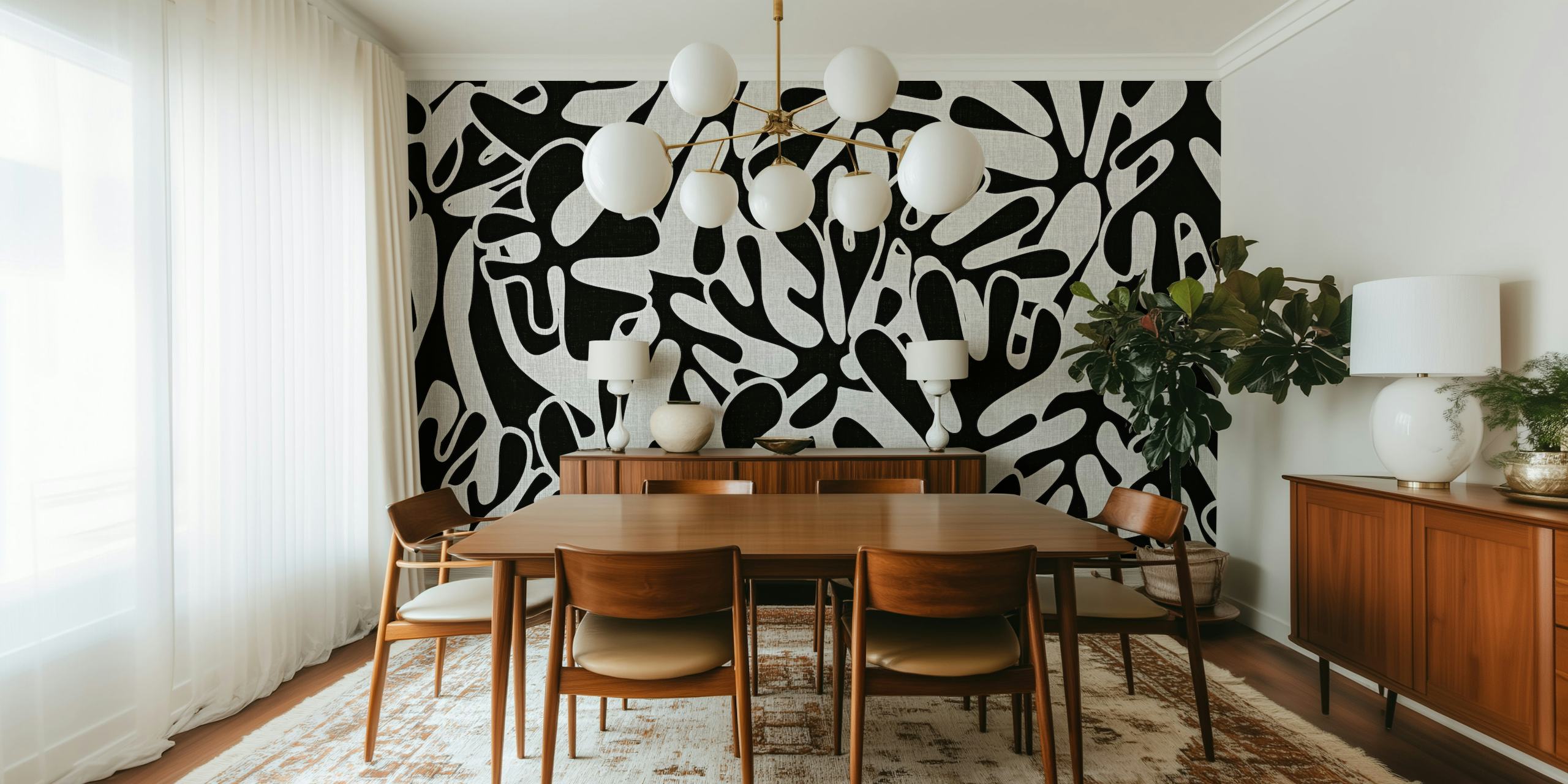 Matisse inspired fabric wallpaper design