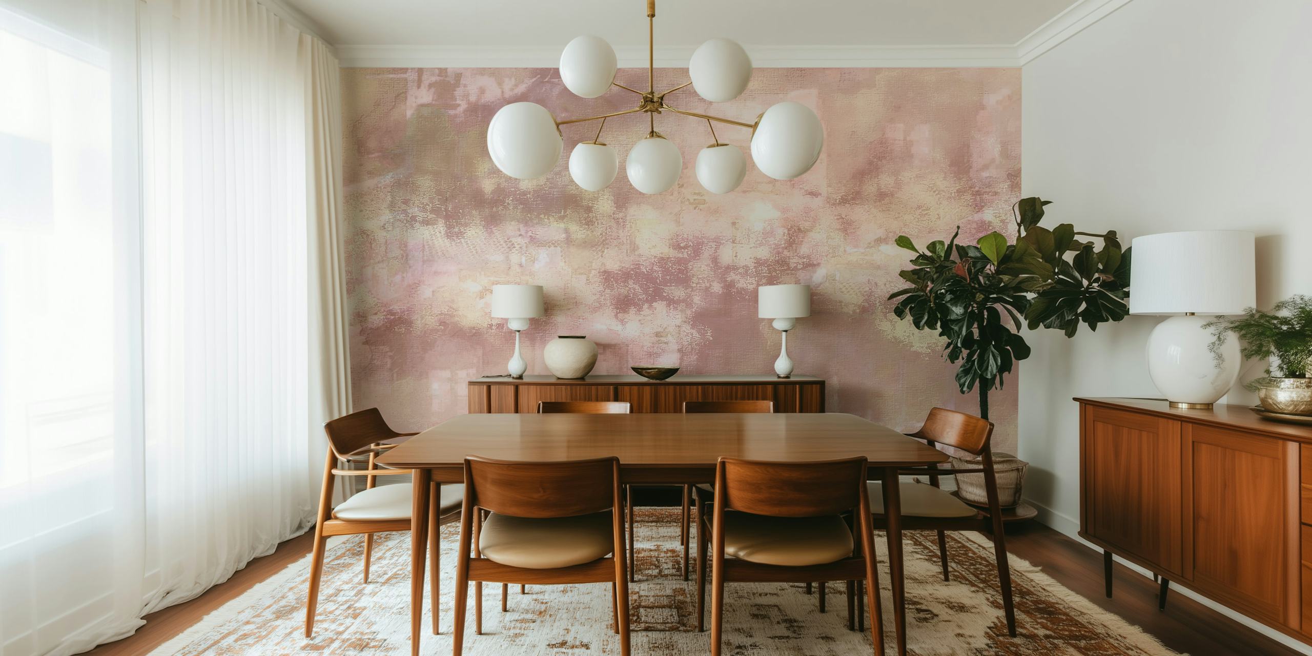 Urban Peach Tapete in einem Zimmer angezeigt