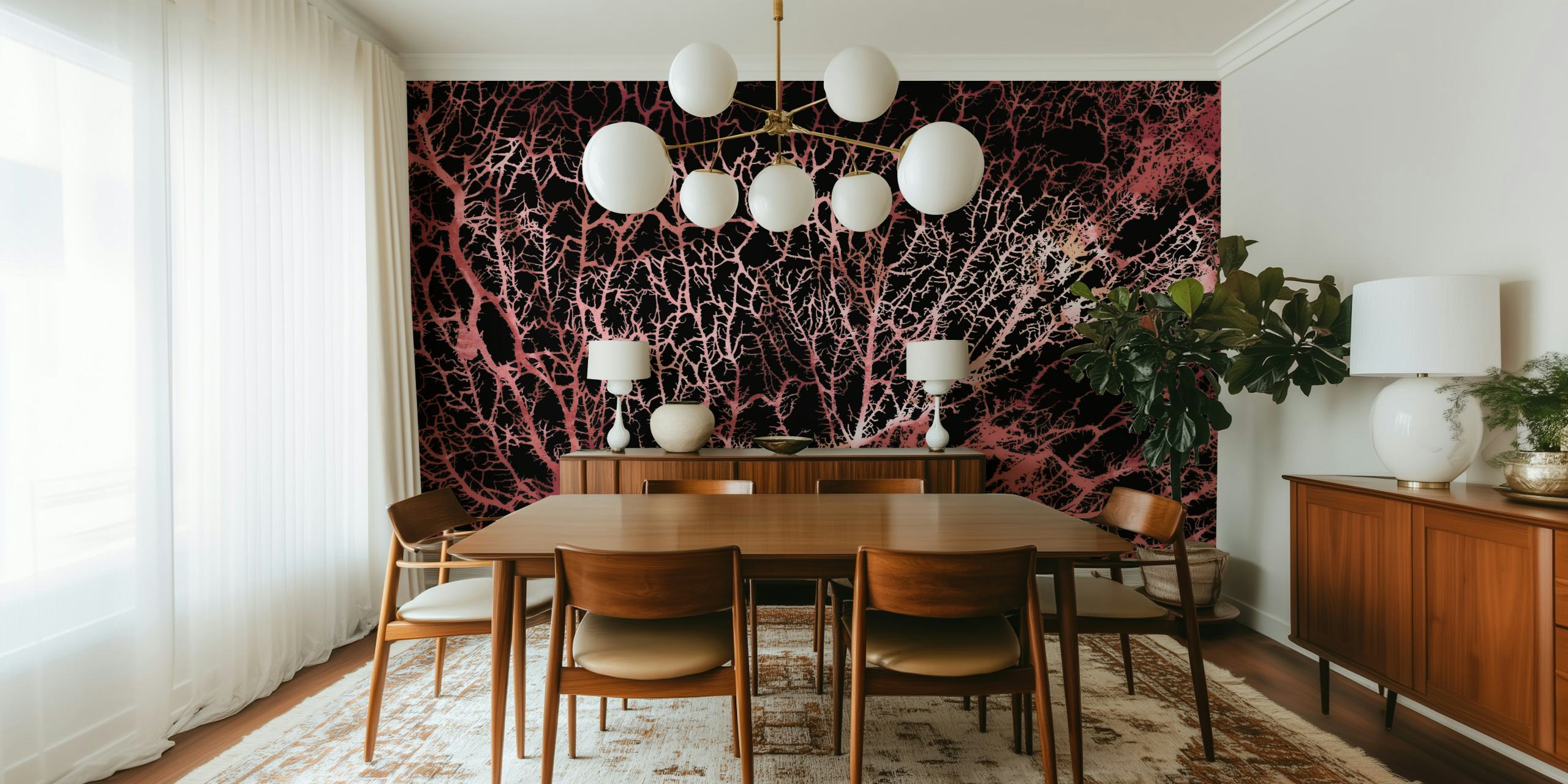 Mystic Neon Earthy Japan Forest Ταπετσαρία σε ένα δωμάτιο