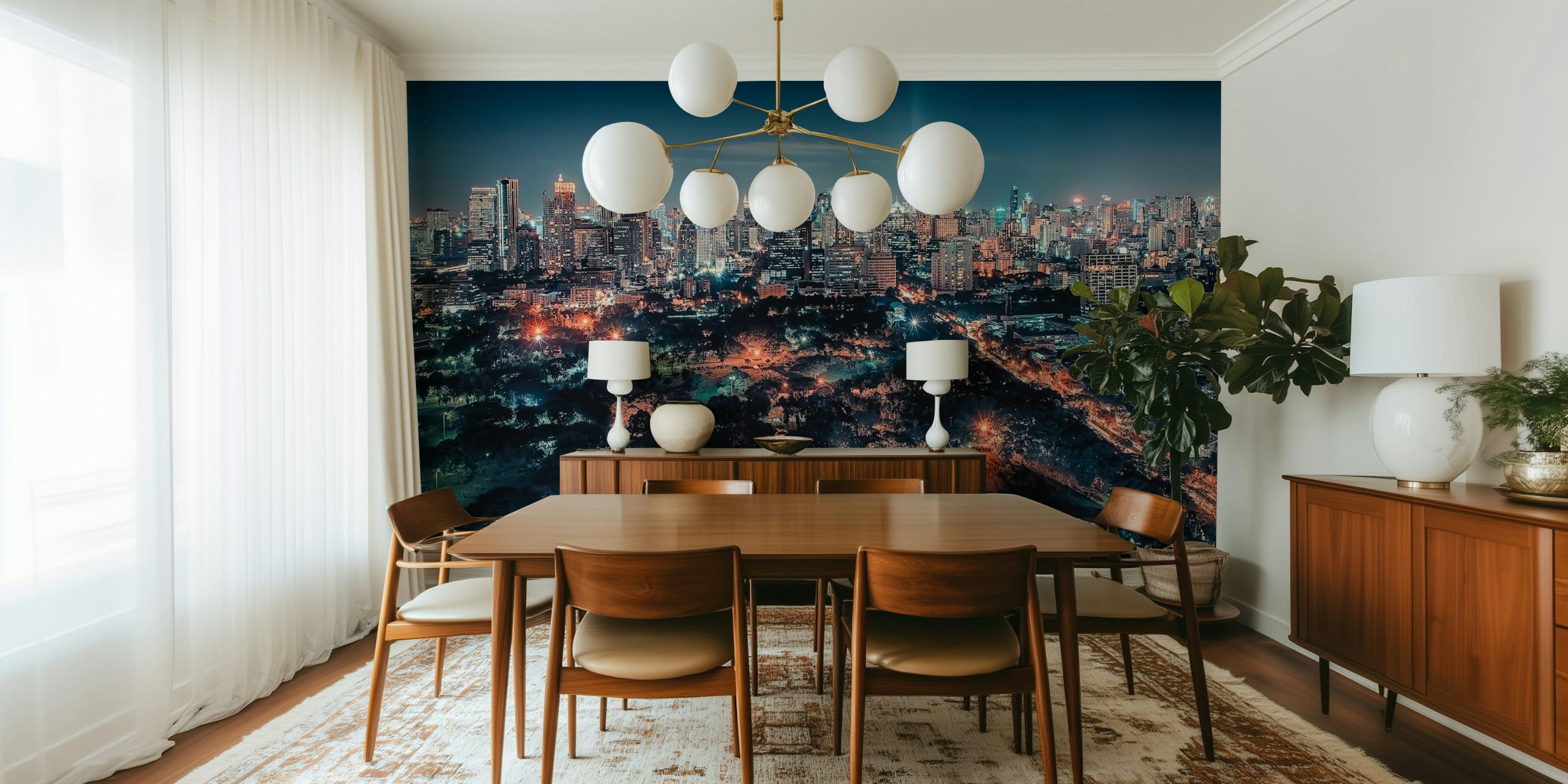 Bangkok City By Night tapeta w pokoju