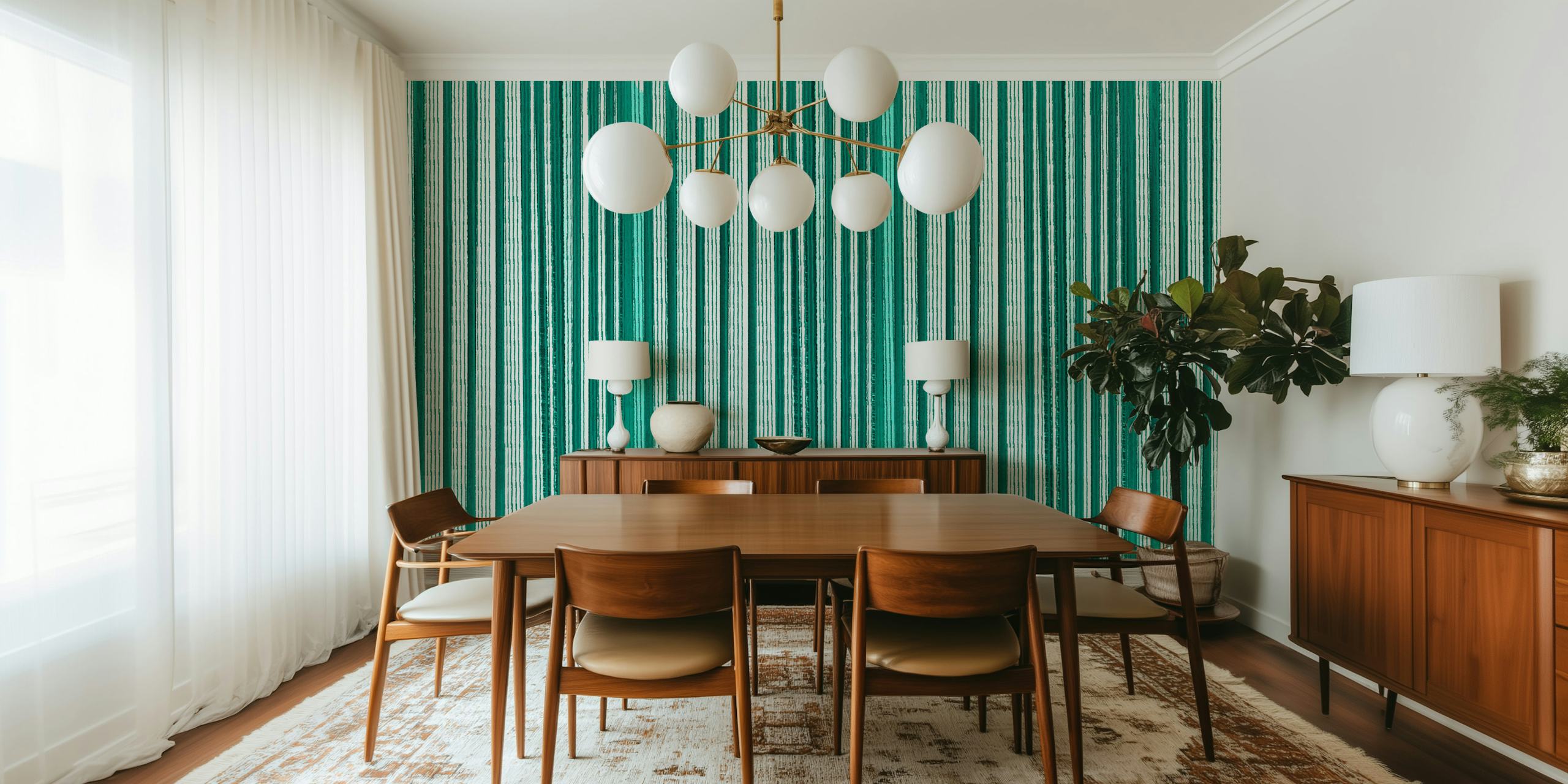 Papel de parede Teal Grunge exibido em uma sala