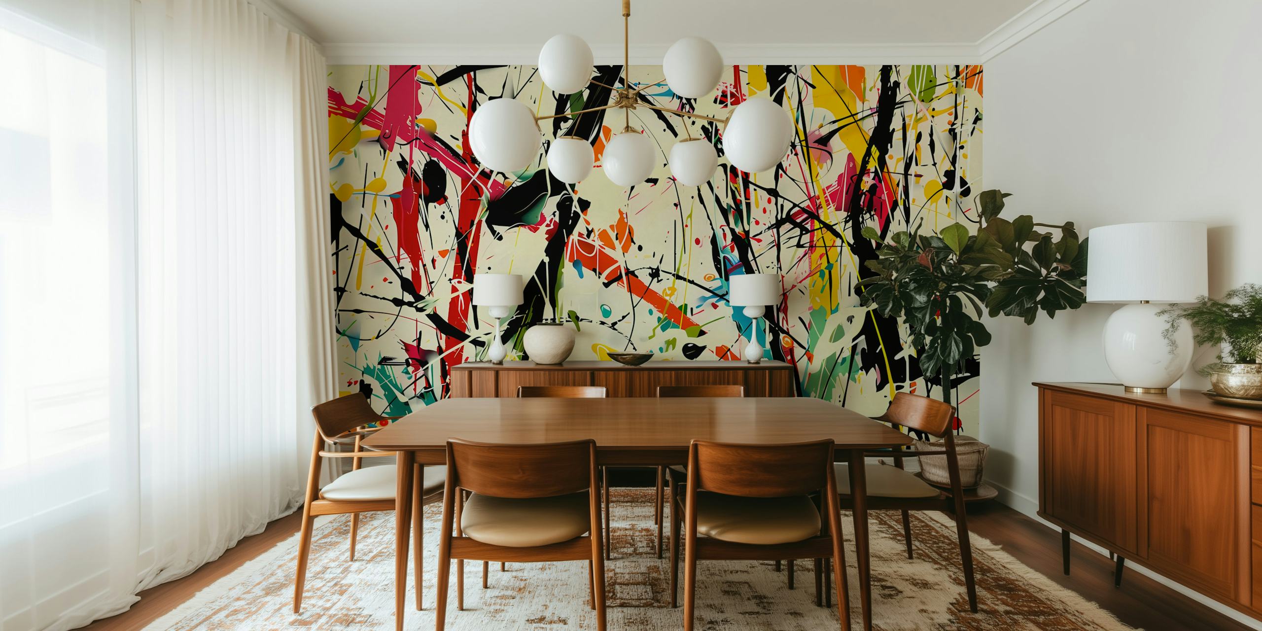 Colorful abstract wallpaper design for interiors