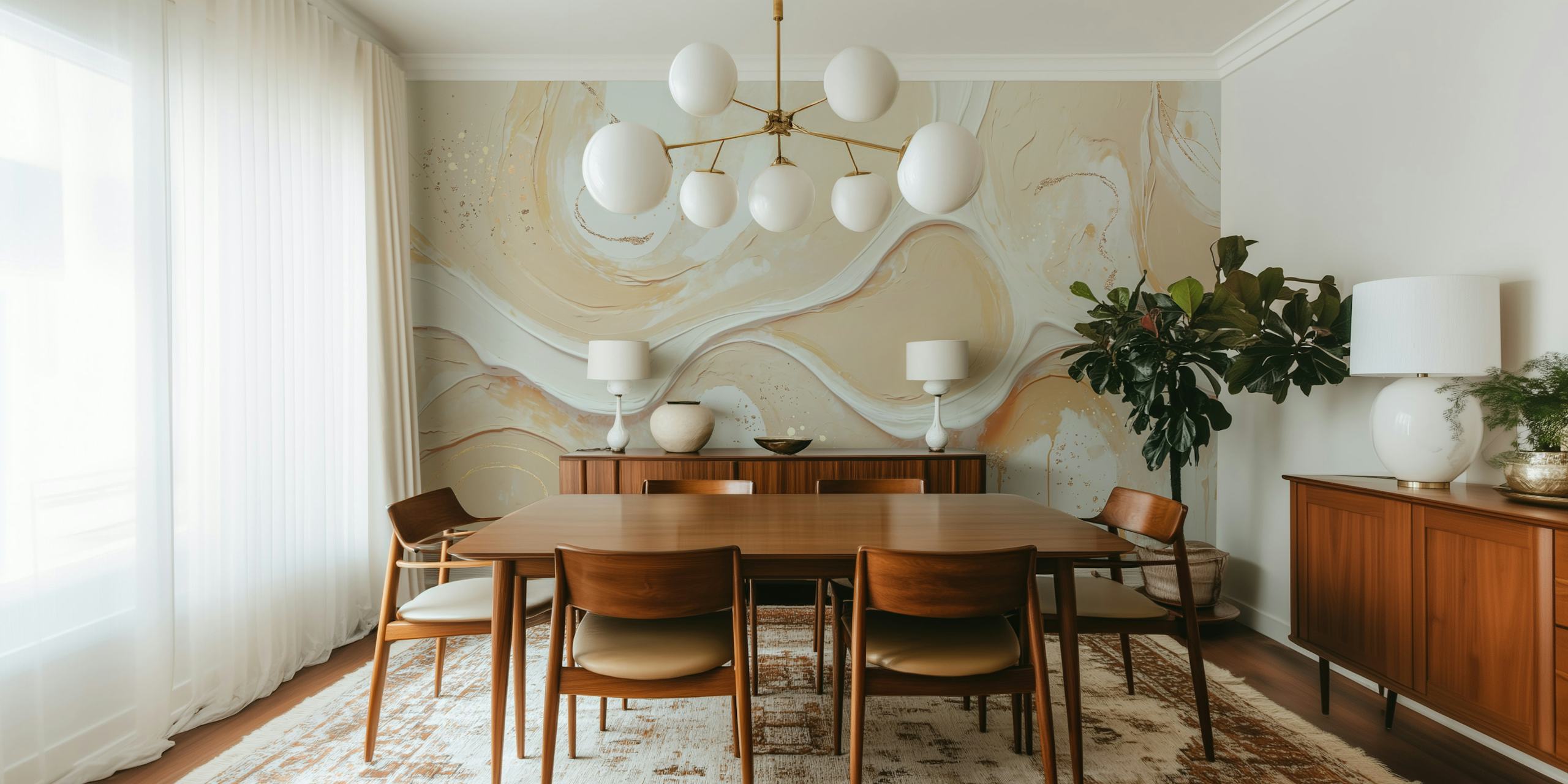 Abstract Wall Beige and Gold design della carta da parati