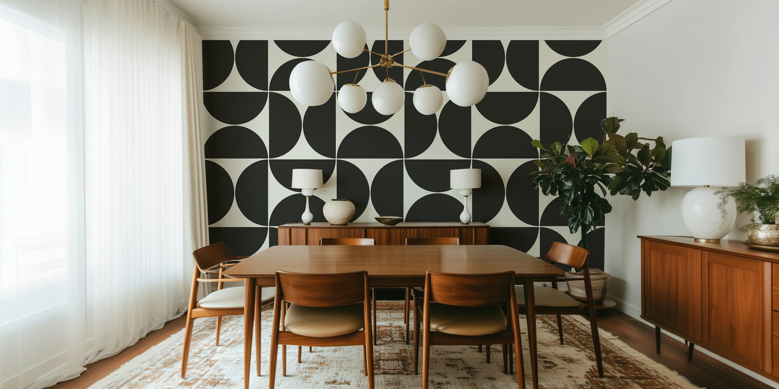 Mid-Century Modern Pattern No25 tapetti huoneessa