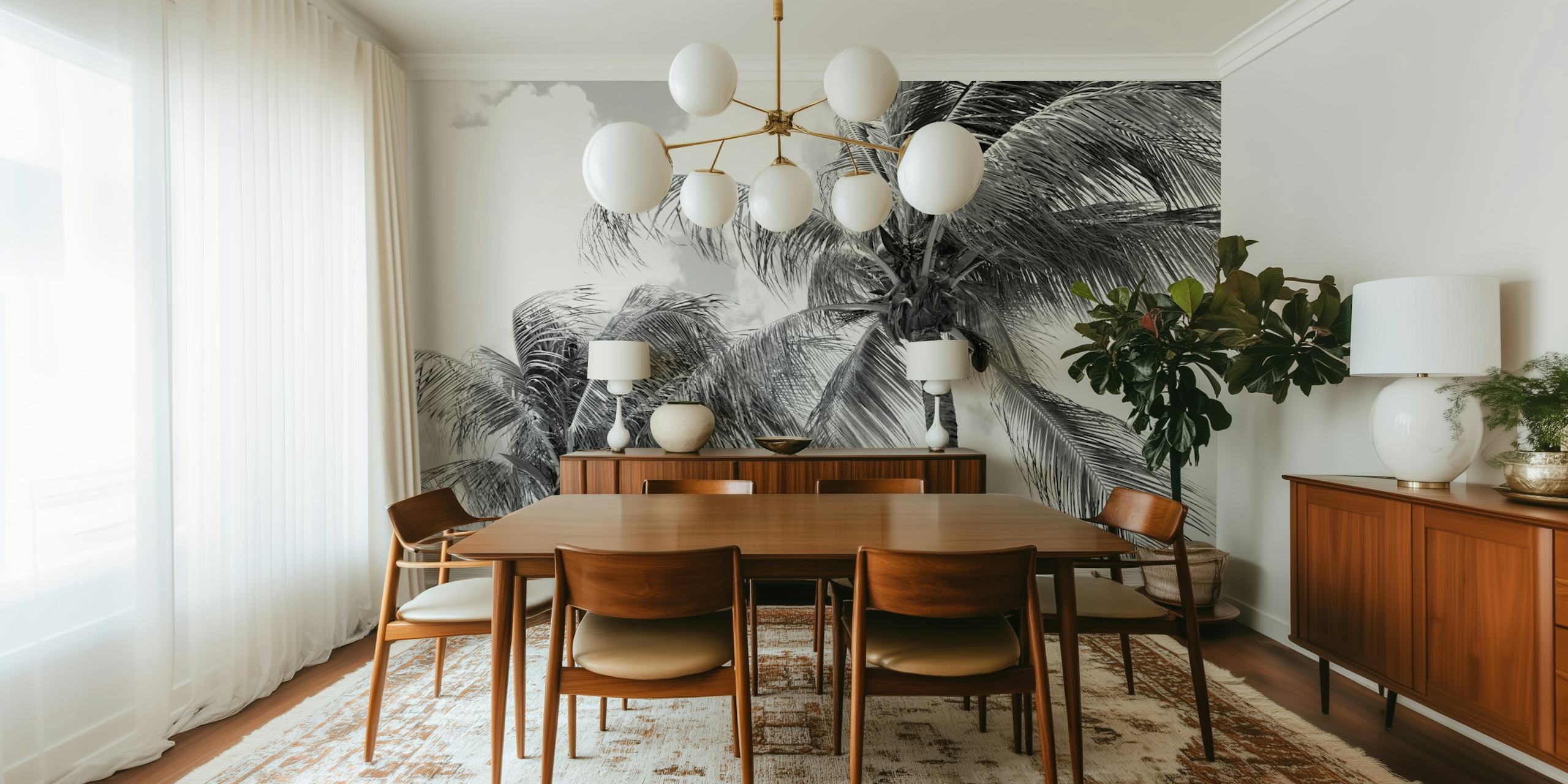 Tropical palm wallpaper design