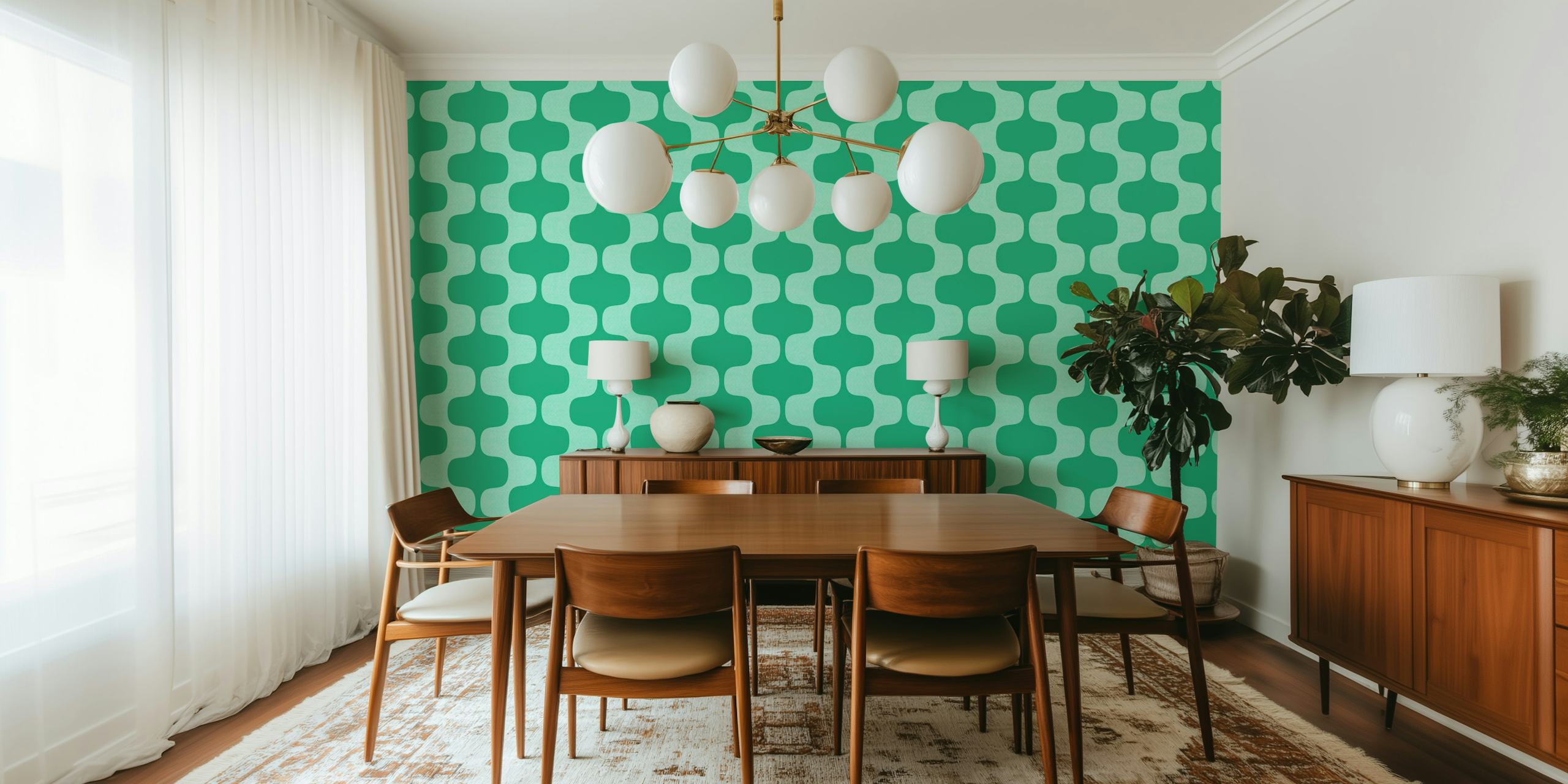 Spring Love Seaweed wallpaper in a room