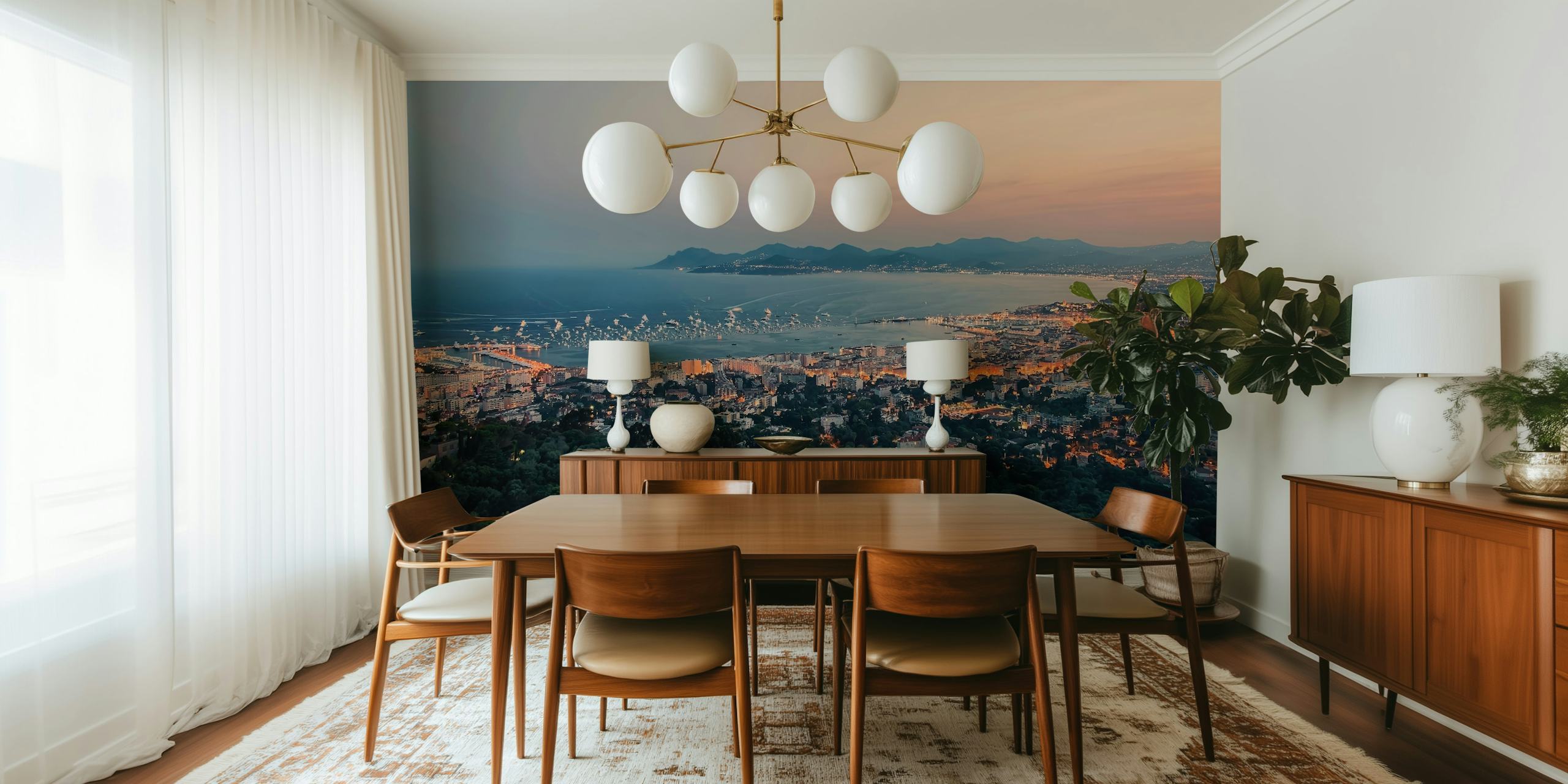 Evening in Cannes wallpaper in a room