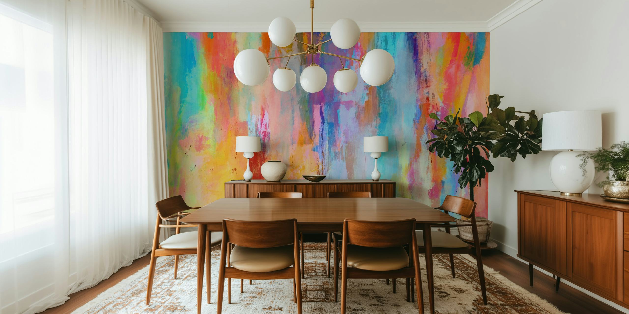 Vertical Brushstrokes 4 tapetti huoneessa