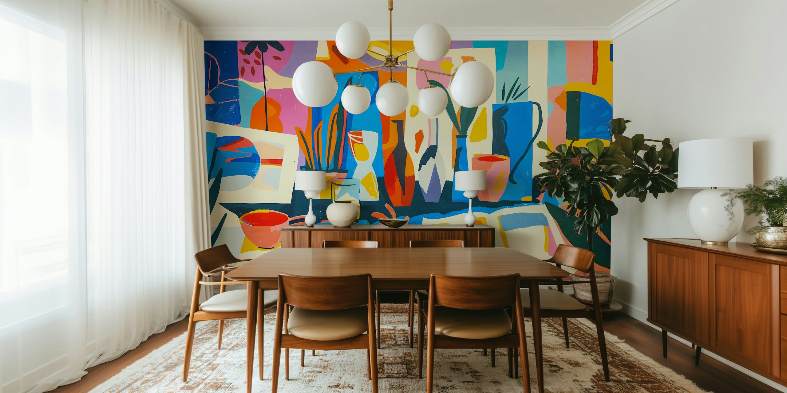 Colorful Still Life Matisse 2 wallpaper in a room