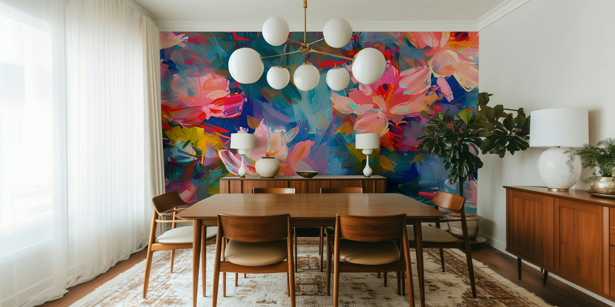 Värikäs kukkakuvio