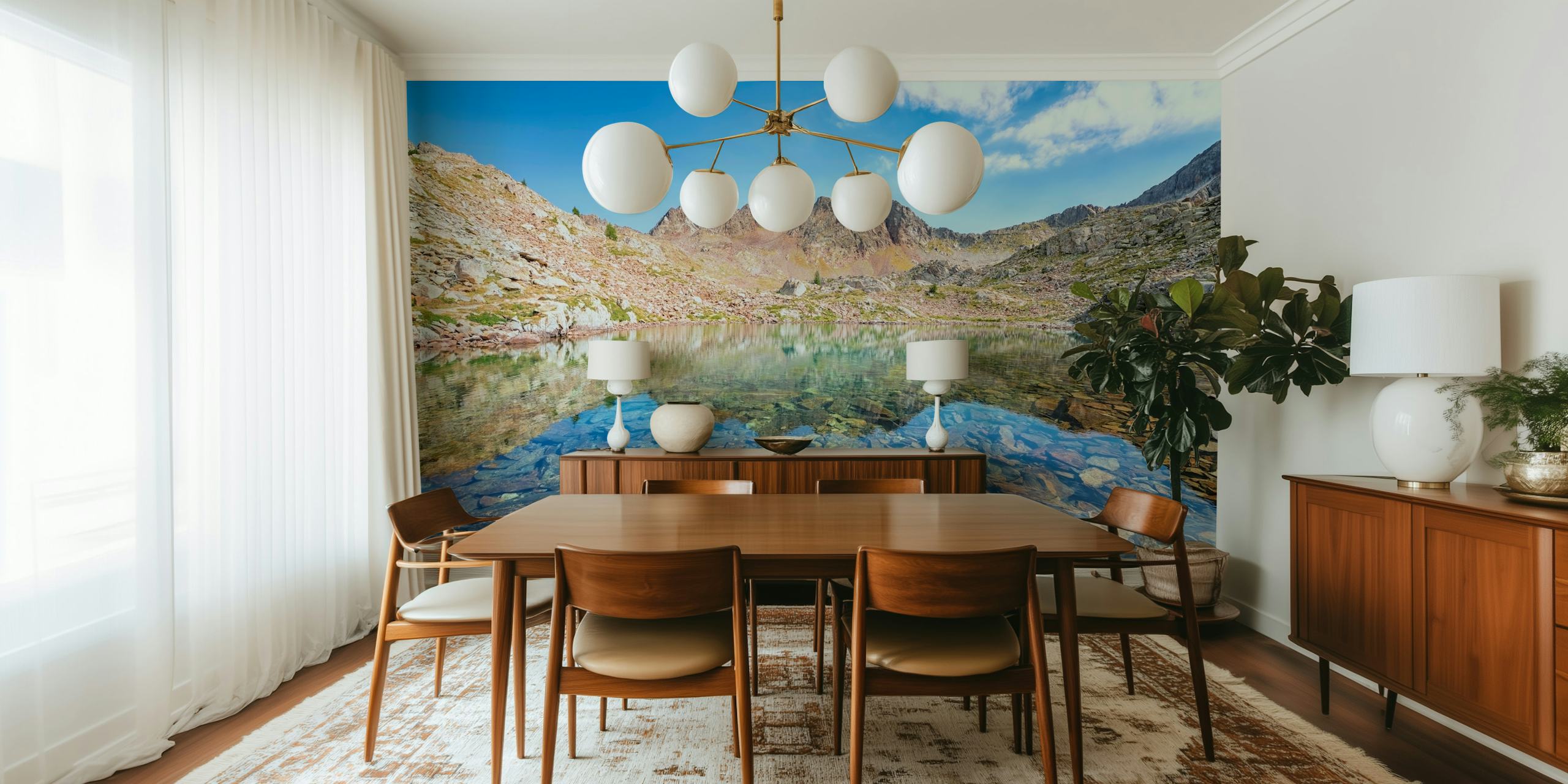 Terre Rouge Lake serene wallpaper in a room
