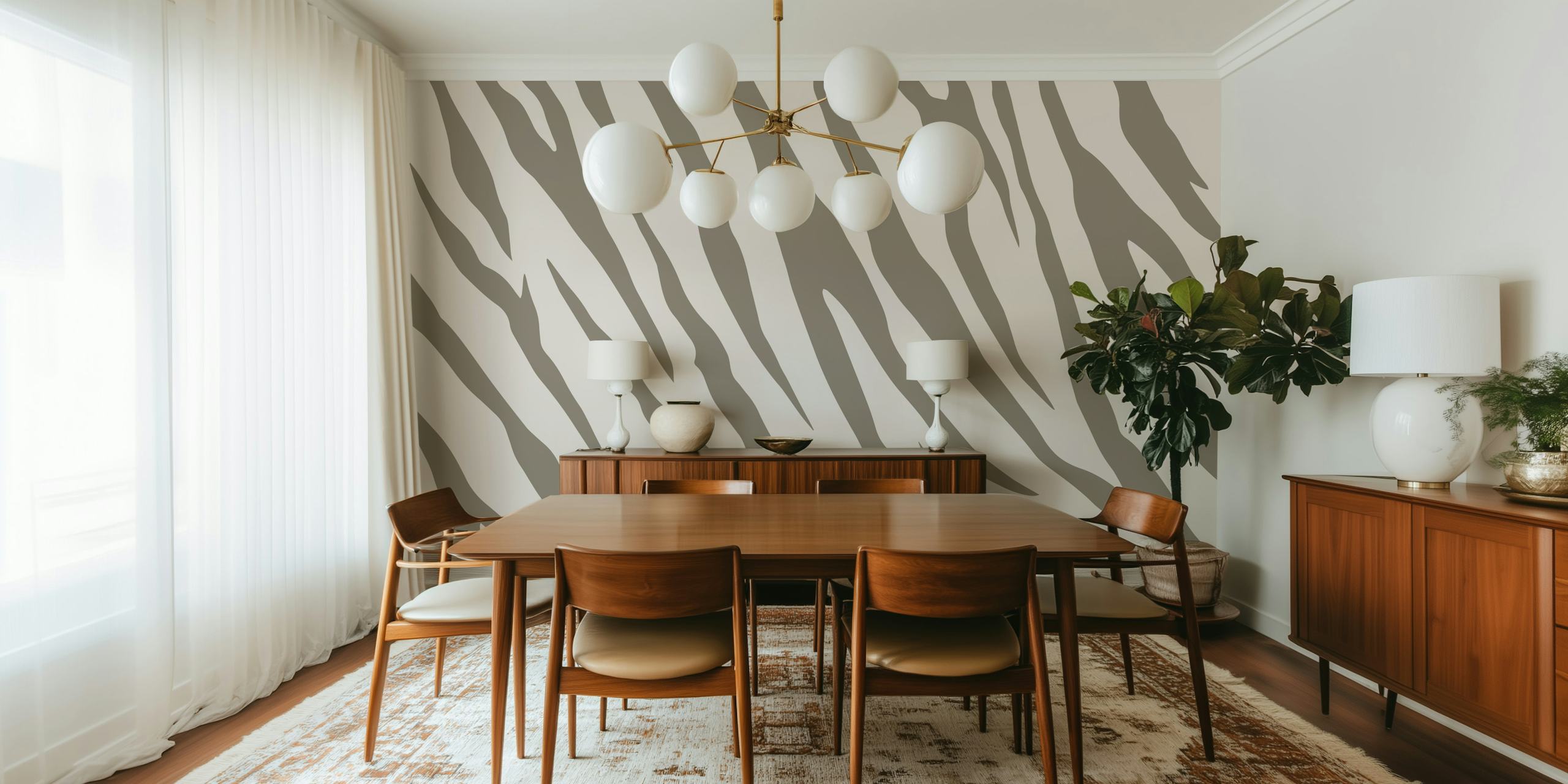 Abstract Zebra Stripes wallpaper displayed in a room