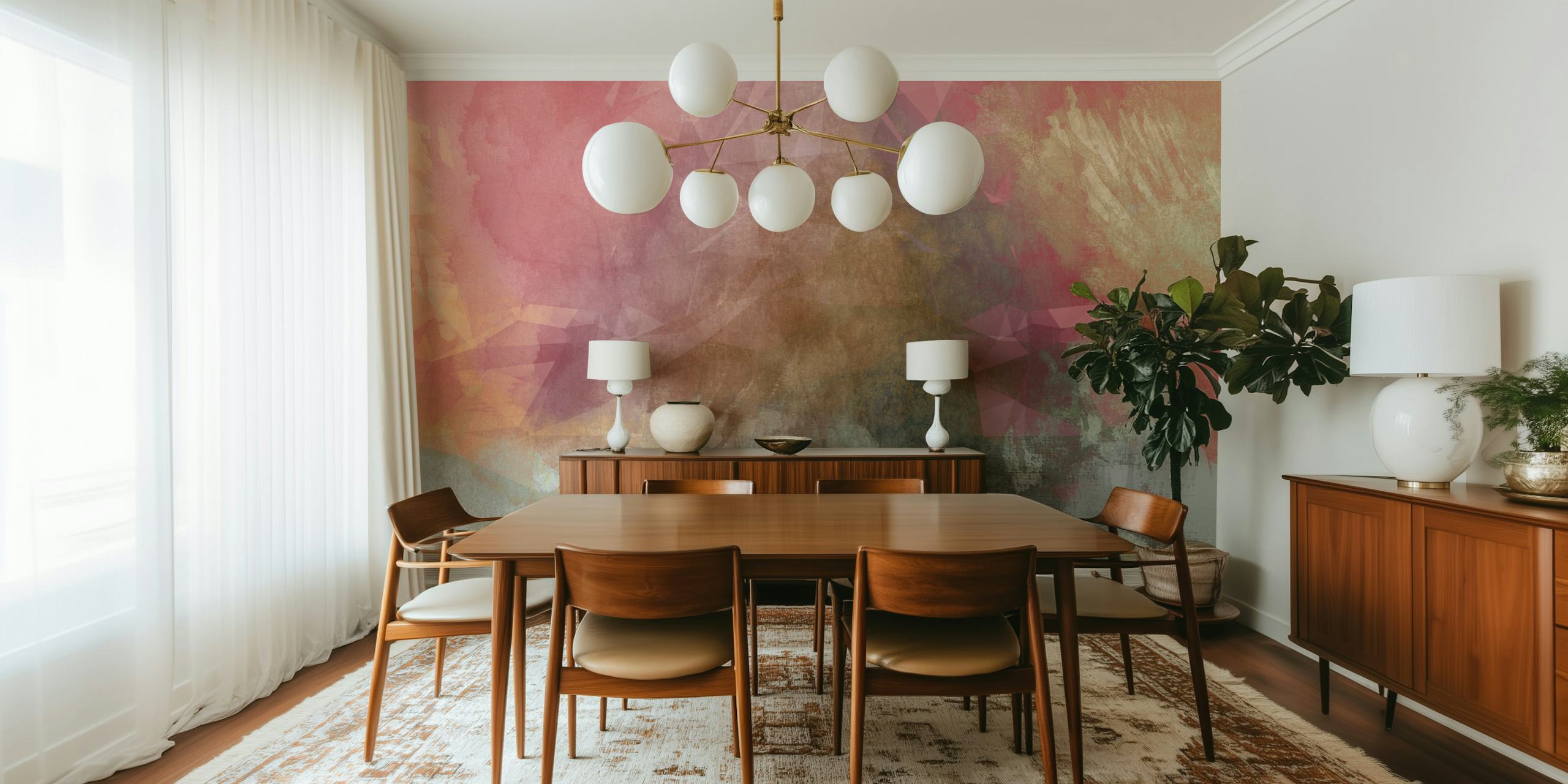 Faded Fall Garden papier peint dans une pièce