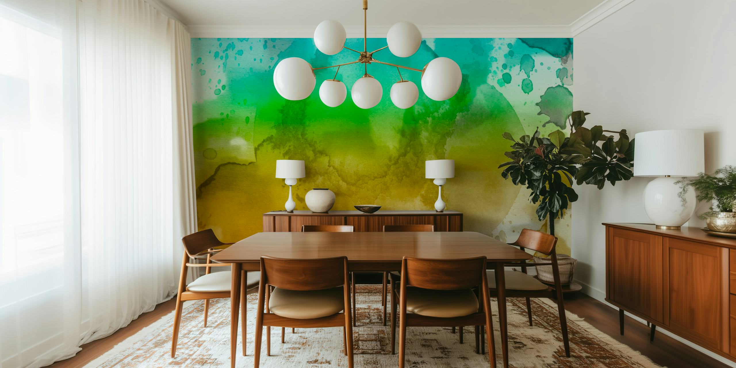 Aquarelle Hues Canvas tapeta wyświetlona w pokoju