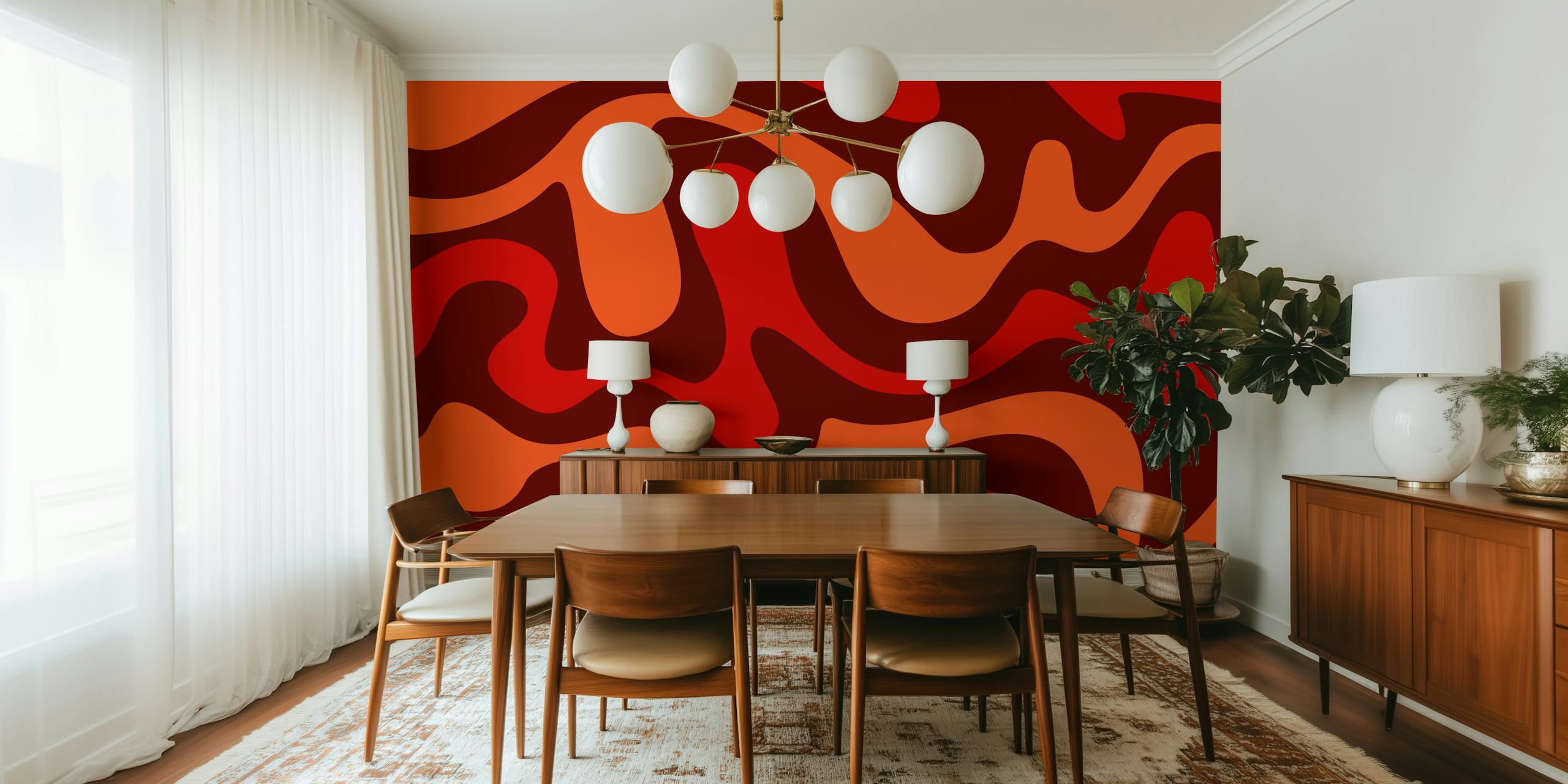 Dizajn tapeta Seventies Waves u sobi