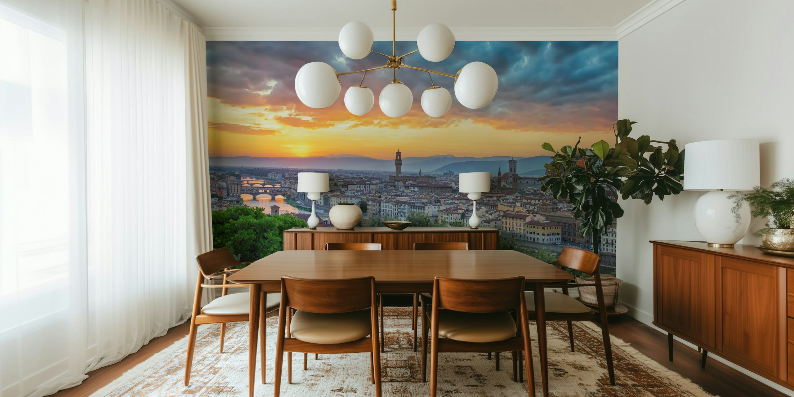 Papel de parede Florence City em um quarto