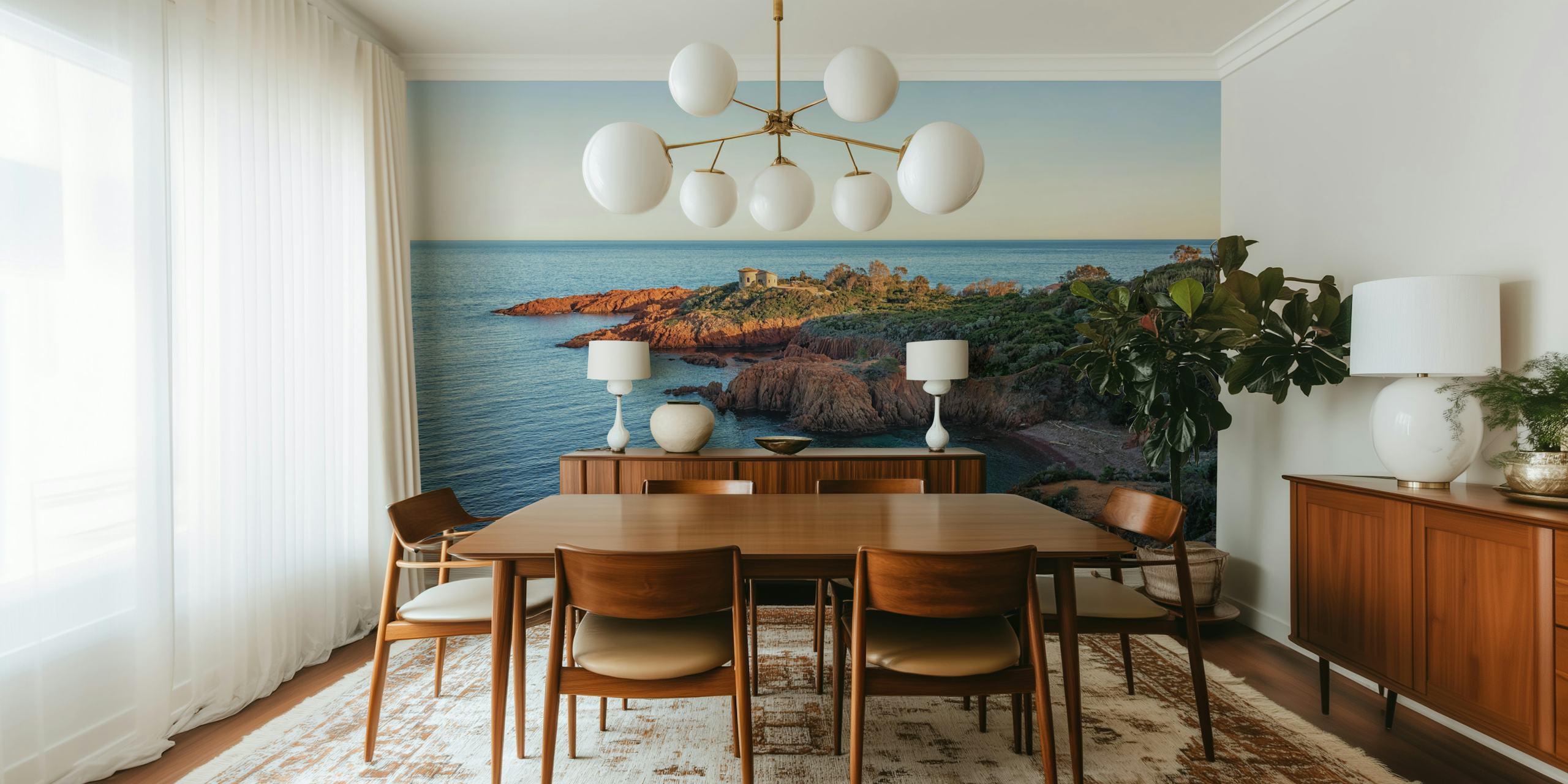 Esterel Coastline wallpaper displayed in a room