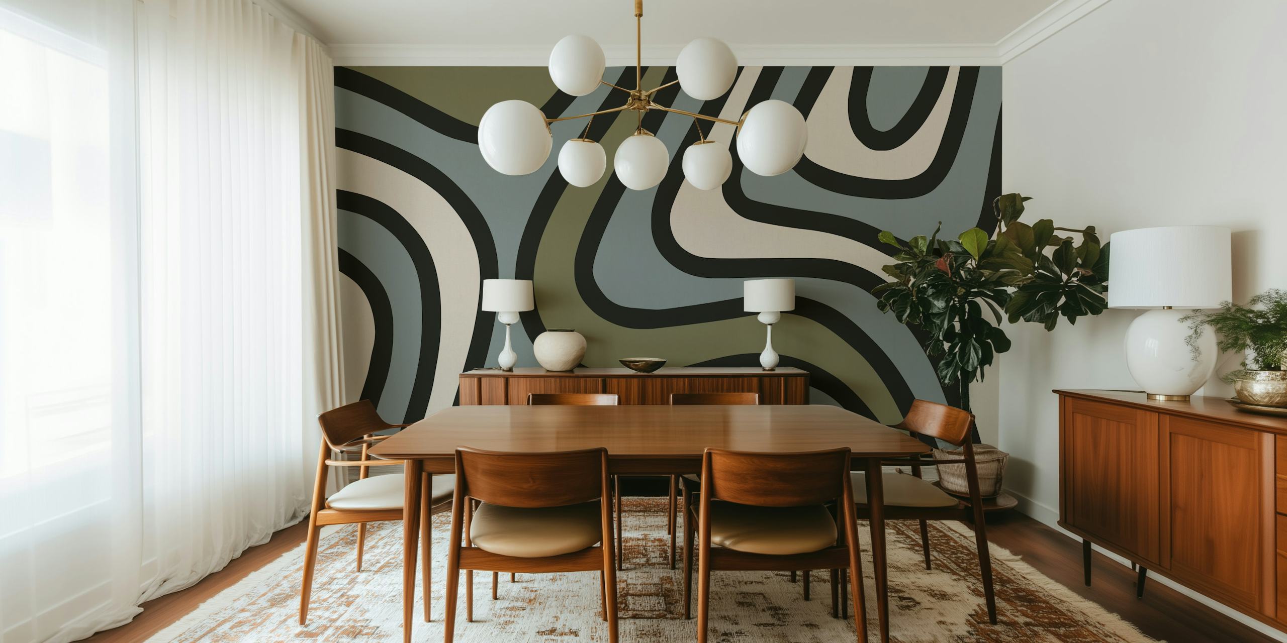 Skandinavisk map wallpaper i et rum