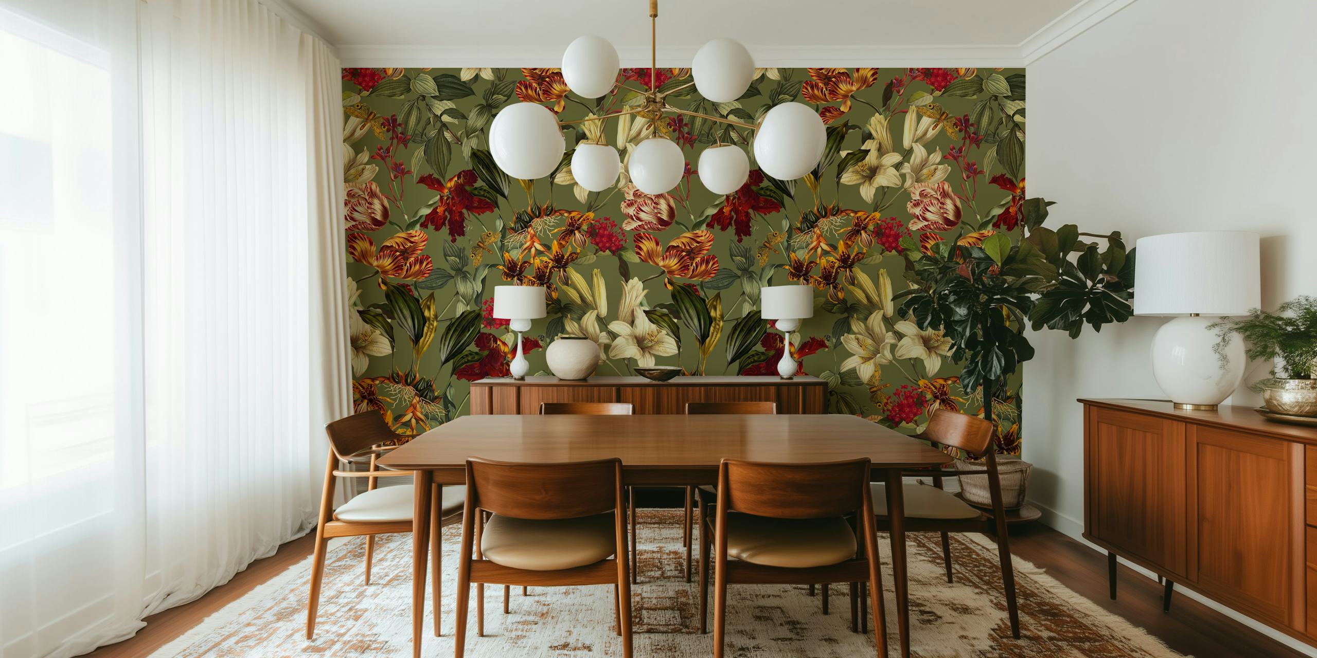 Blomstret design i et rum