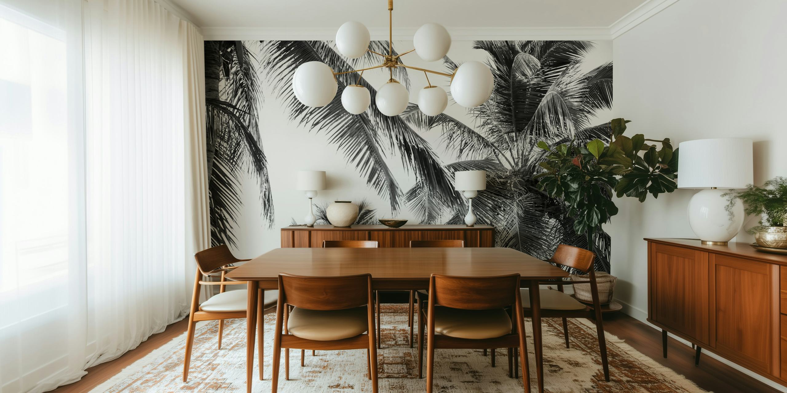 papel pintado Caribbean Palm Jungle en una habitación