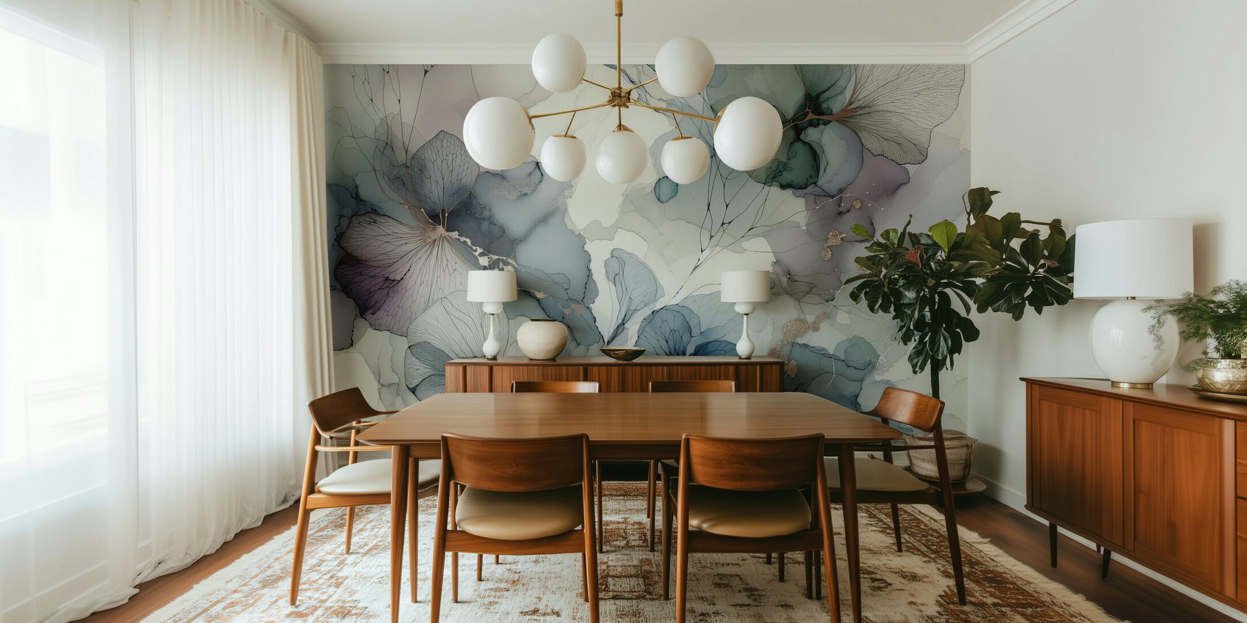 Dreamy Petals wallpaper displayed in a room