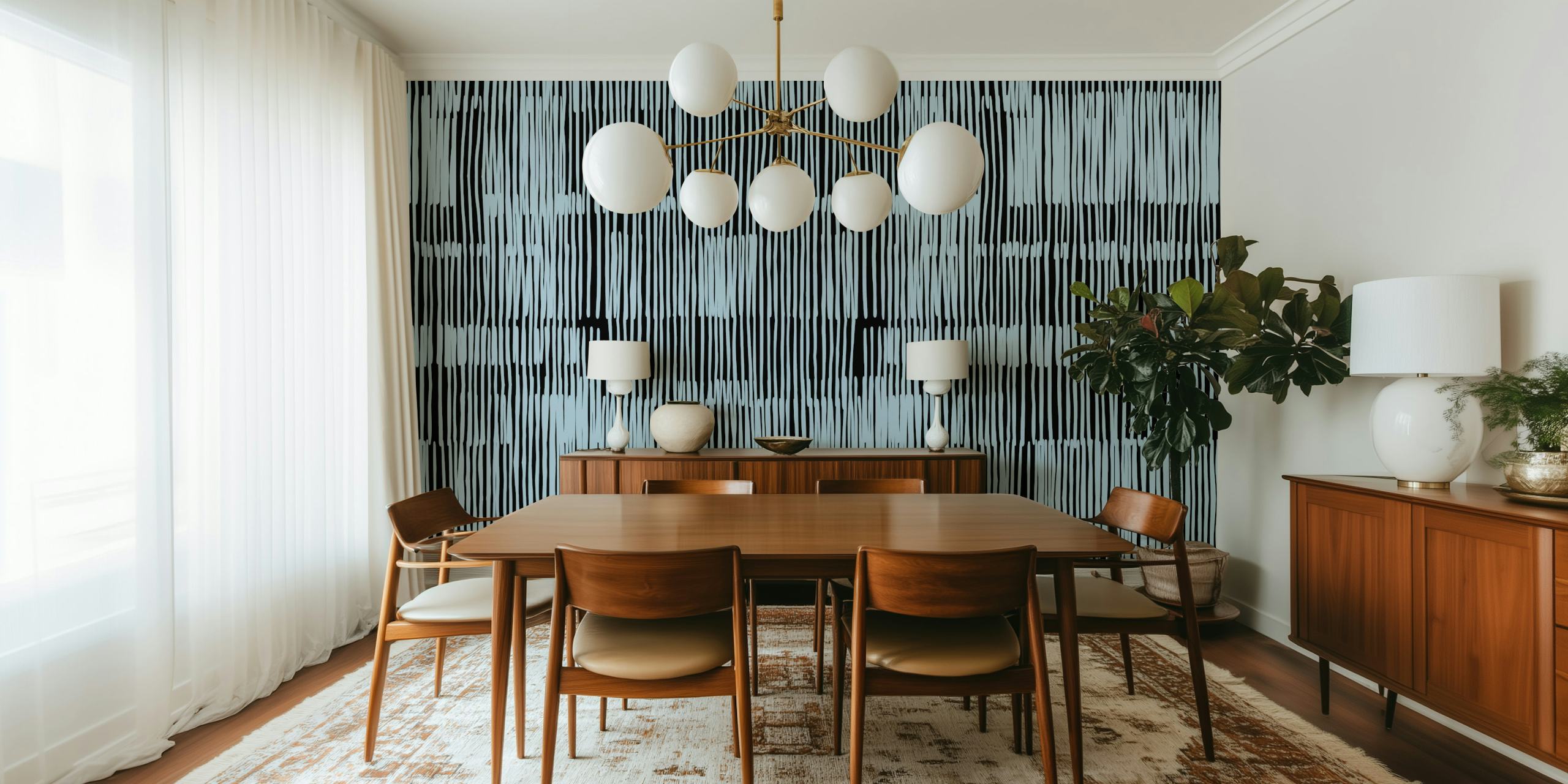 Abstract Urban Chic wallpaper in a room