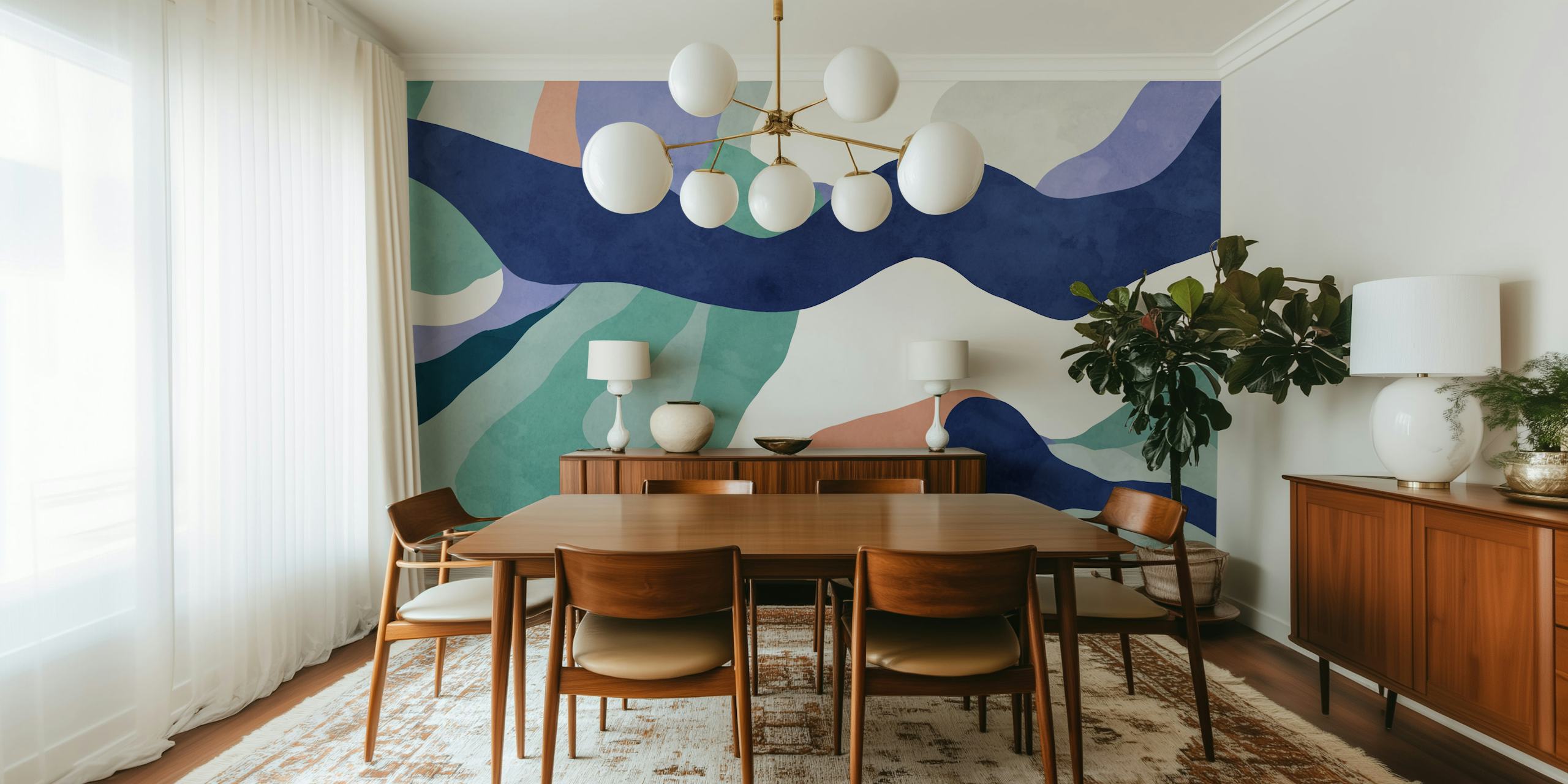 Papel de parede Fresh Air em um quarto moderno